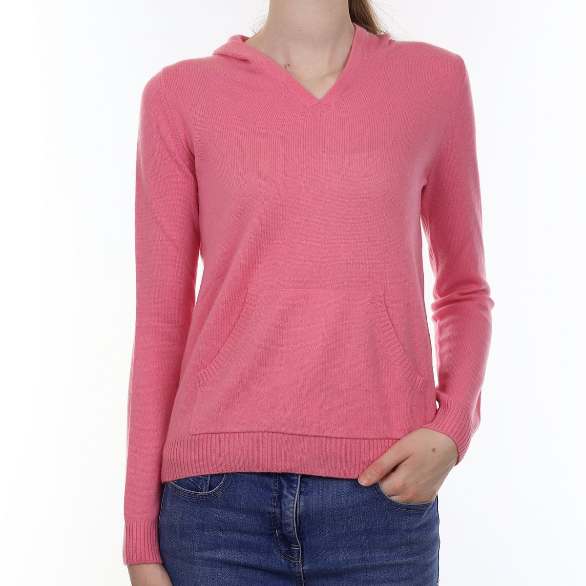 Wyse London Bubblegum Pink Cashmere Hoodie Jumper Extra Small