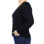 Black Cashmere Batwing V Neck Cardigan Medium