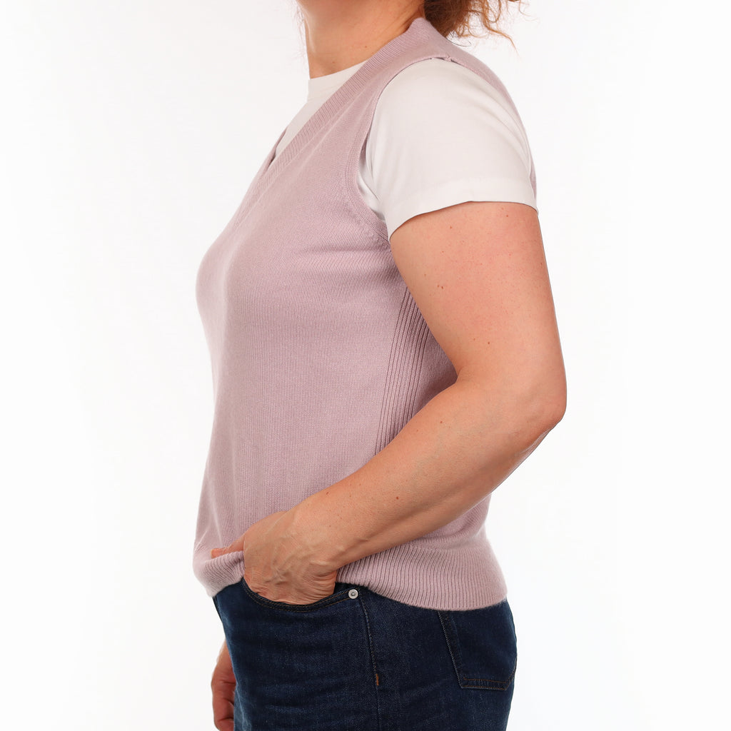 Cos Pale Mauve Heavy Knit Cashmere Tank Top Medium