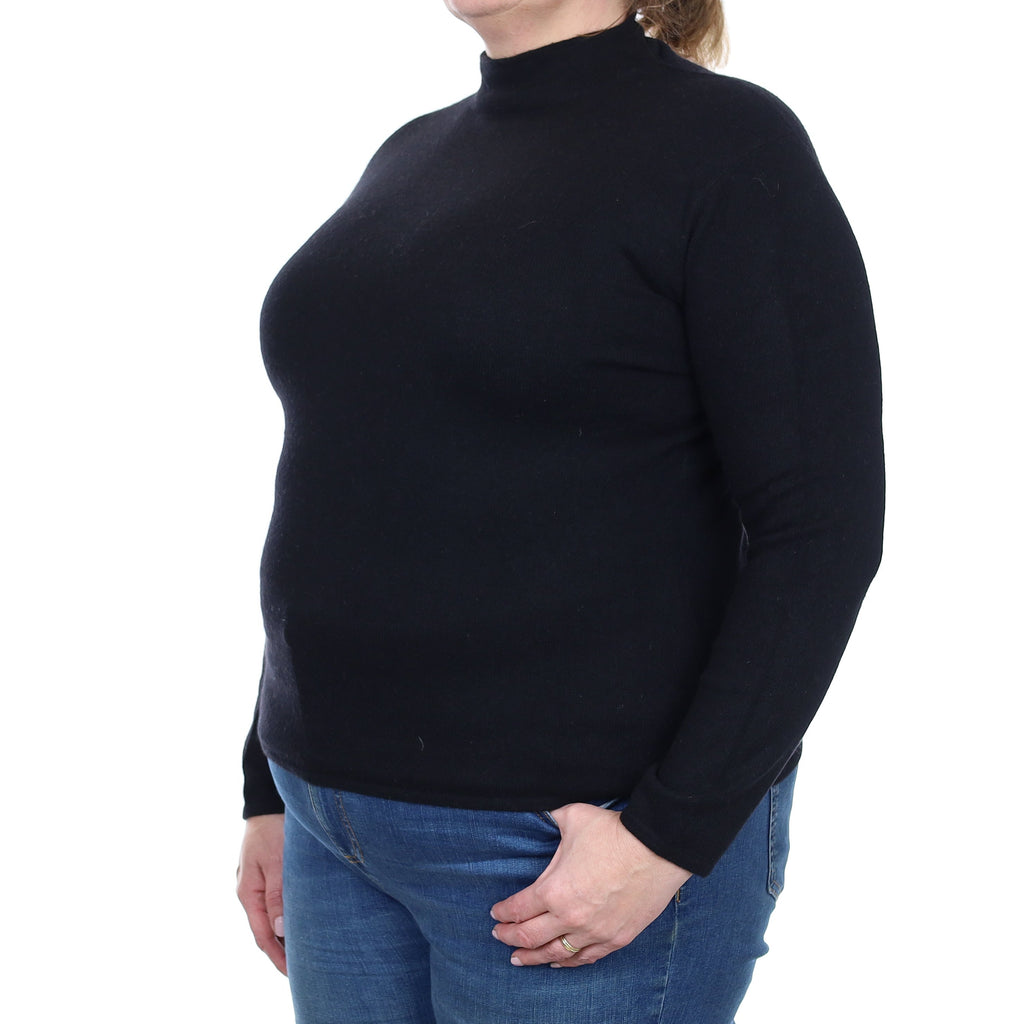 Black Cashmere Turtleneck Jumper Extra Large