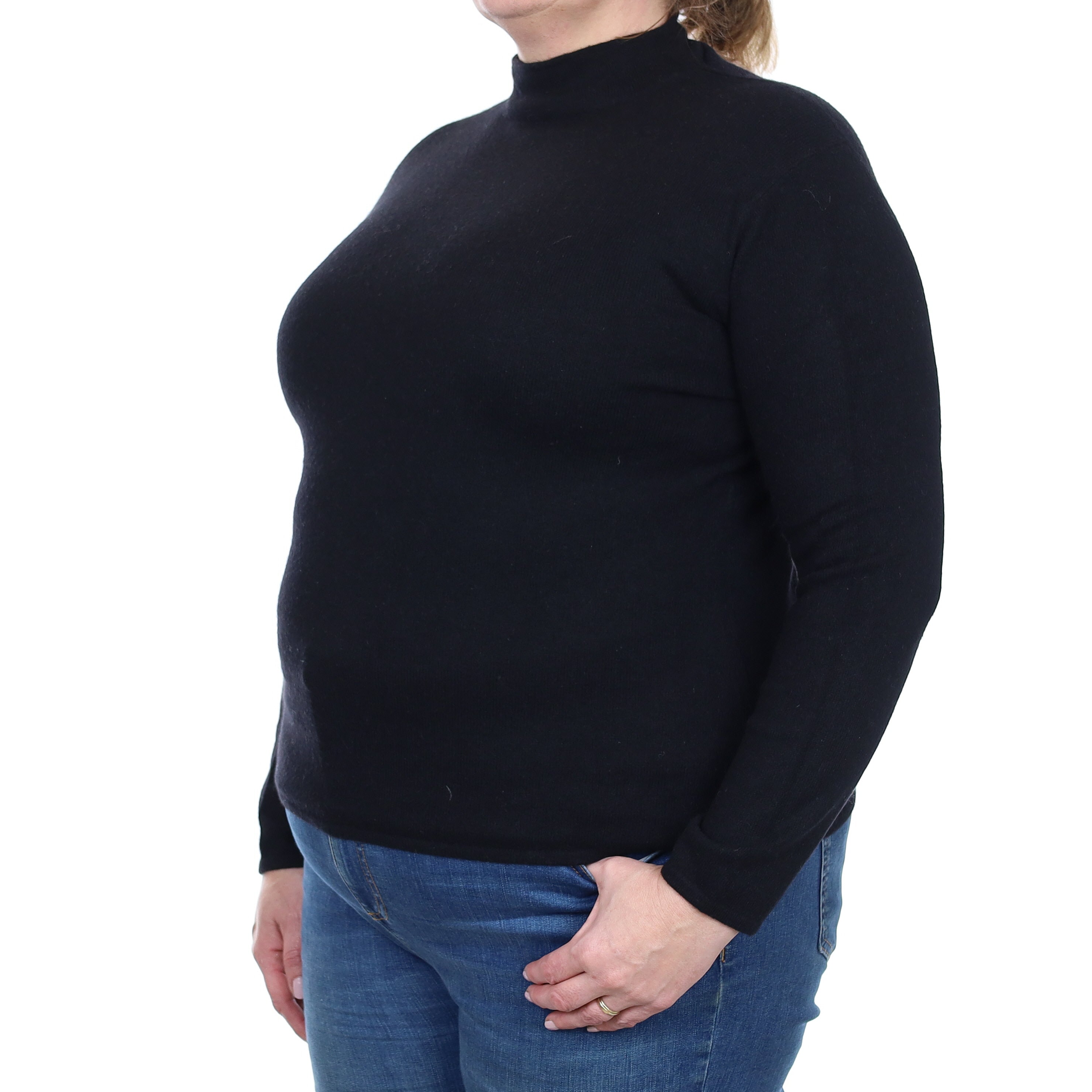 Black Cashmere Turtleneck Jumper Extra Large