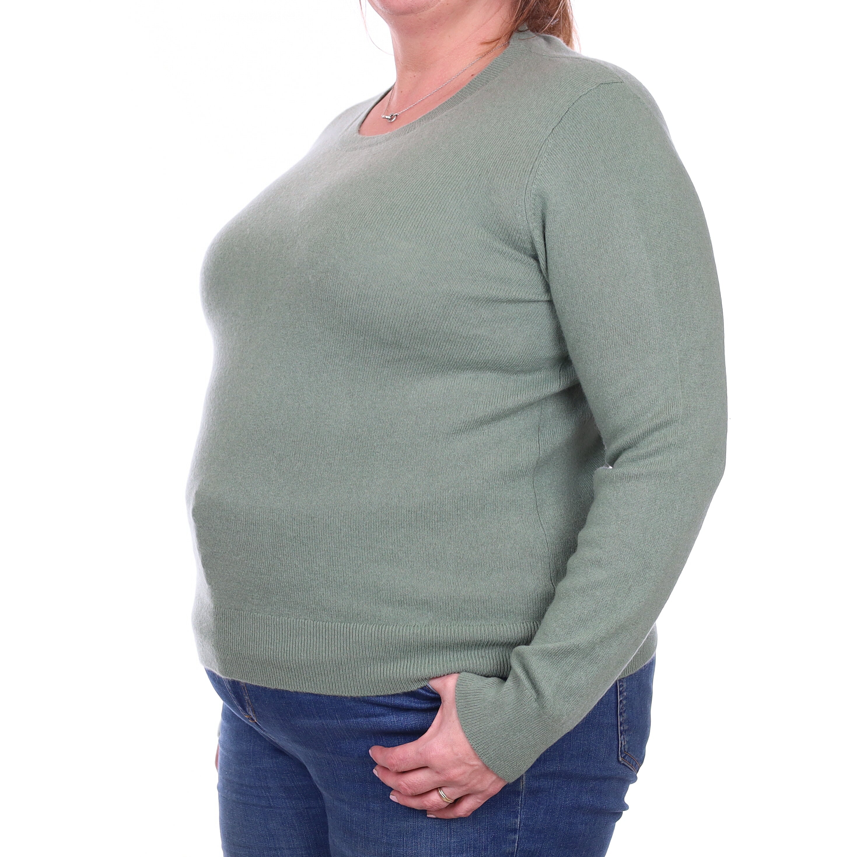 Alpine Green Cashmere Crew Neck Jumper Extra Large