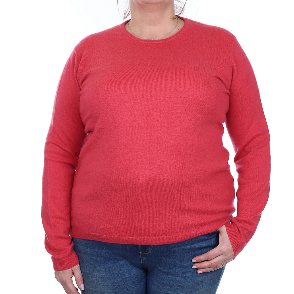Strawberry Pink Cashmere Crew Neck Jumper Extra Large