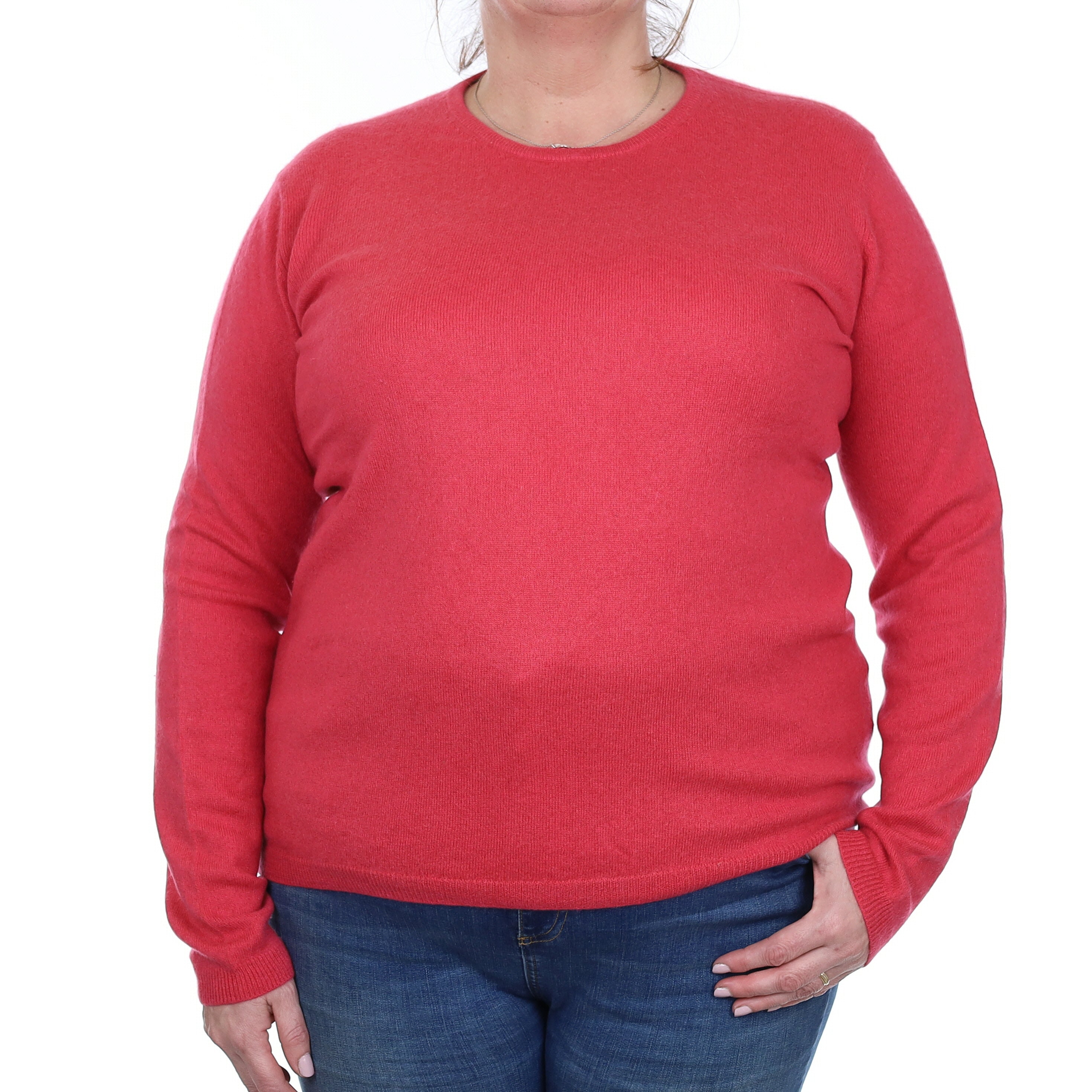 Strawberry Pink Cashmere Crew Neck Jumper Extra Large