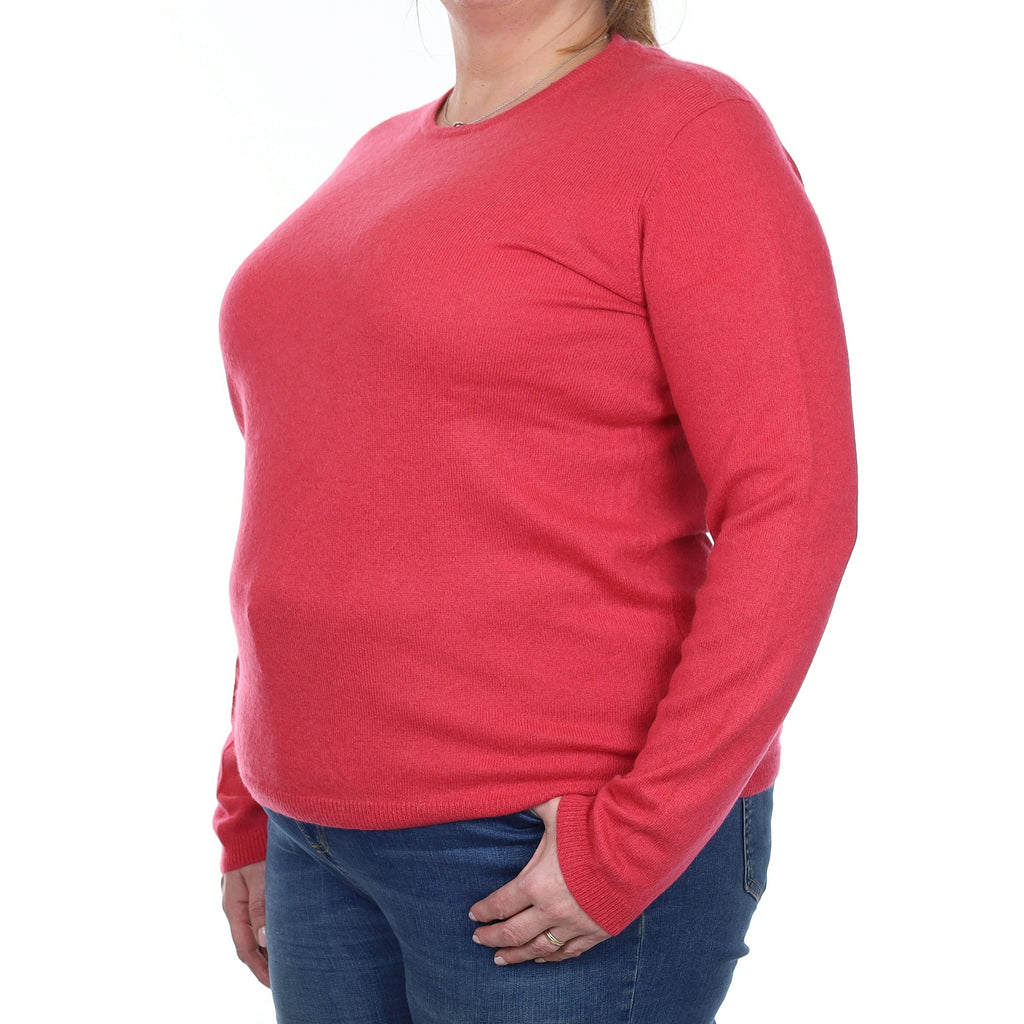 Strawberry Pink Cashmere Crew Neck Jumper Extra Large