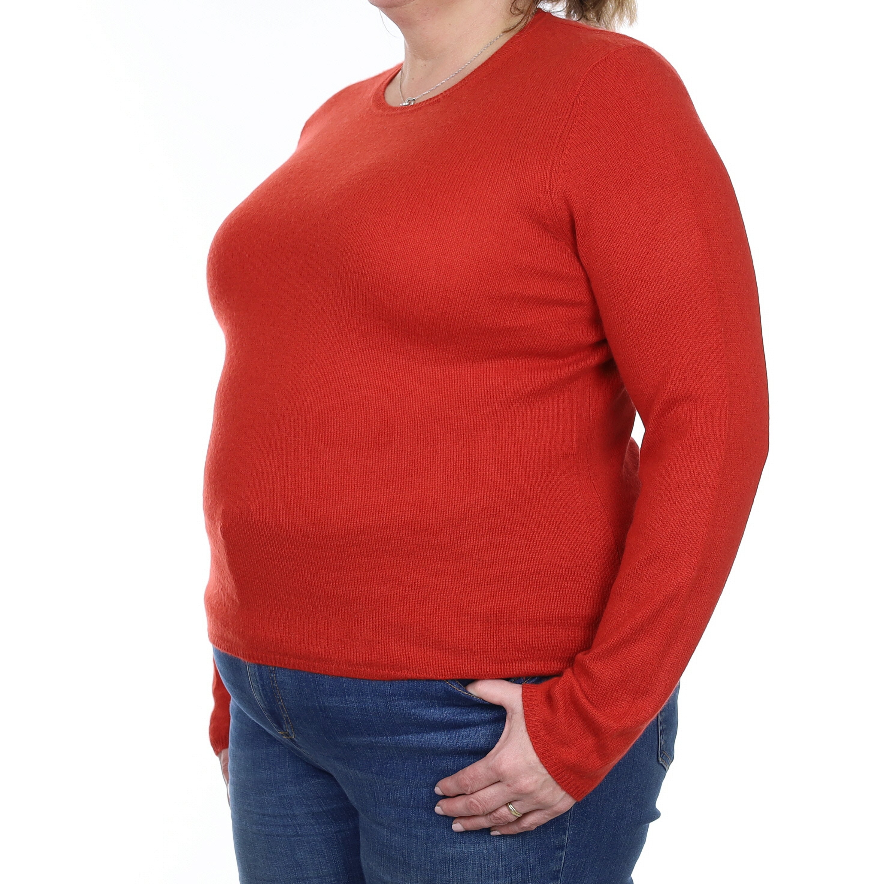 Burnt Orange Cashmere Crew Neck Jumper Extra Large