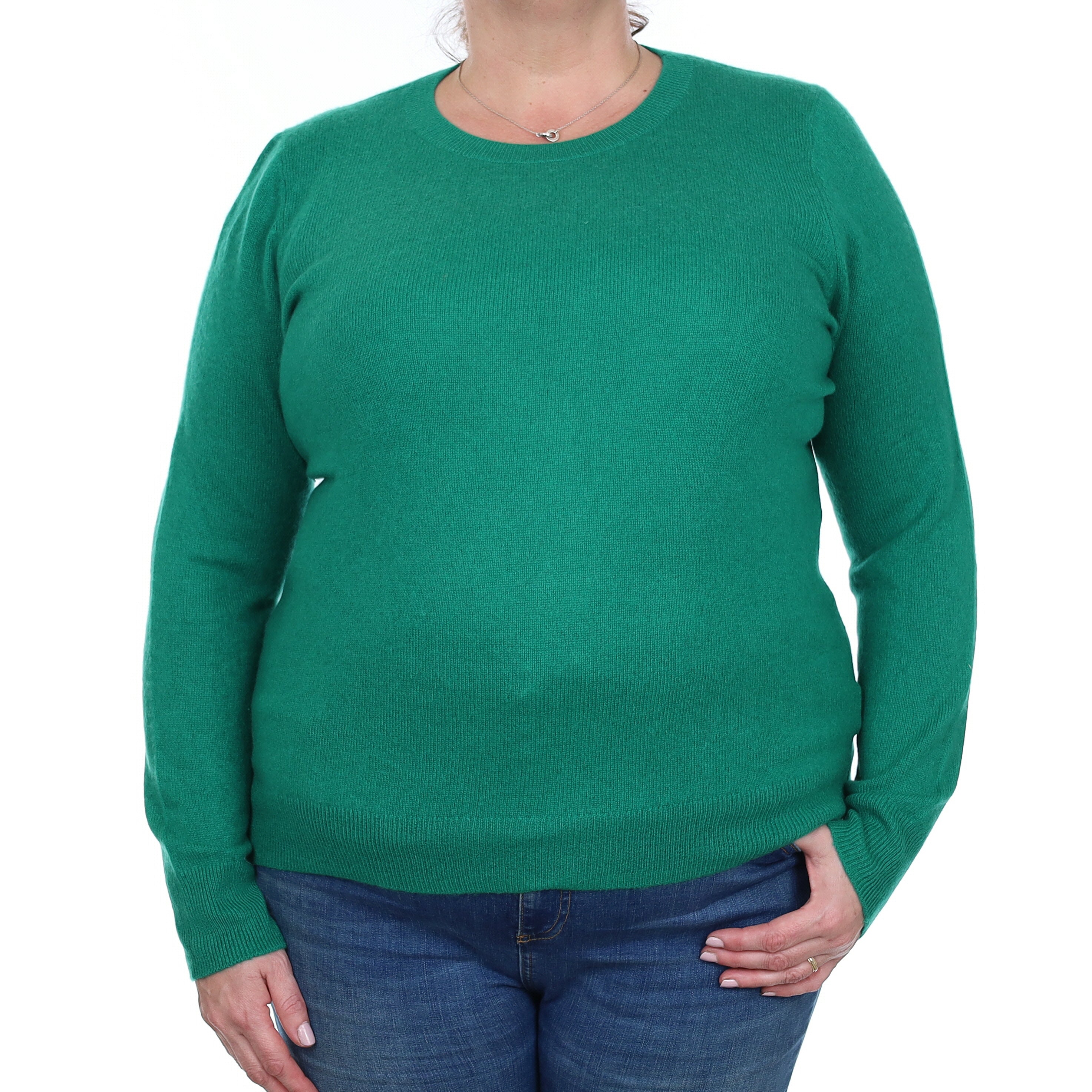 Emerald Green Cashmere Crew Neck Jumper Extra Extra Large