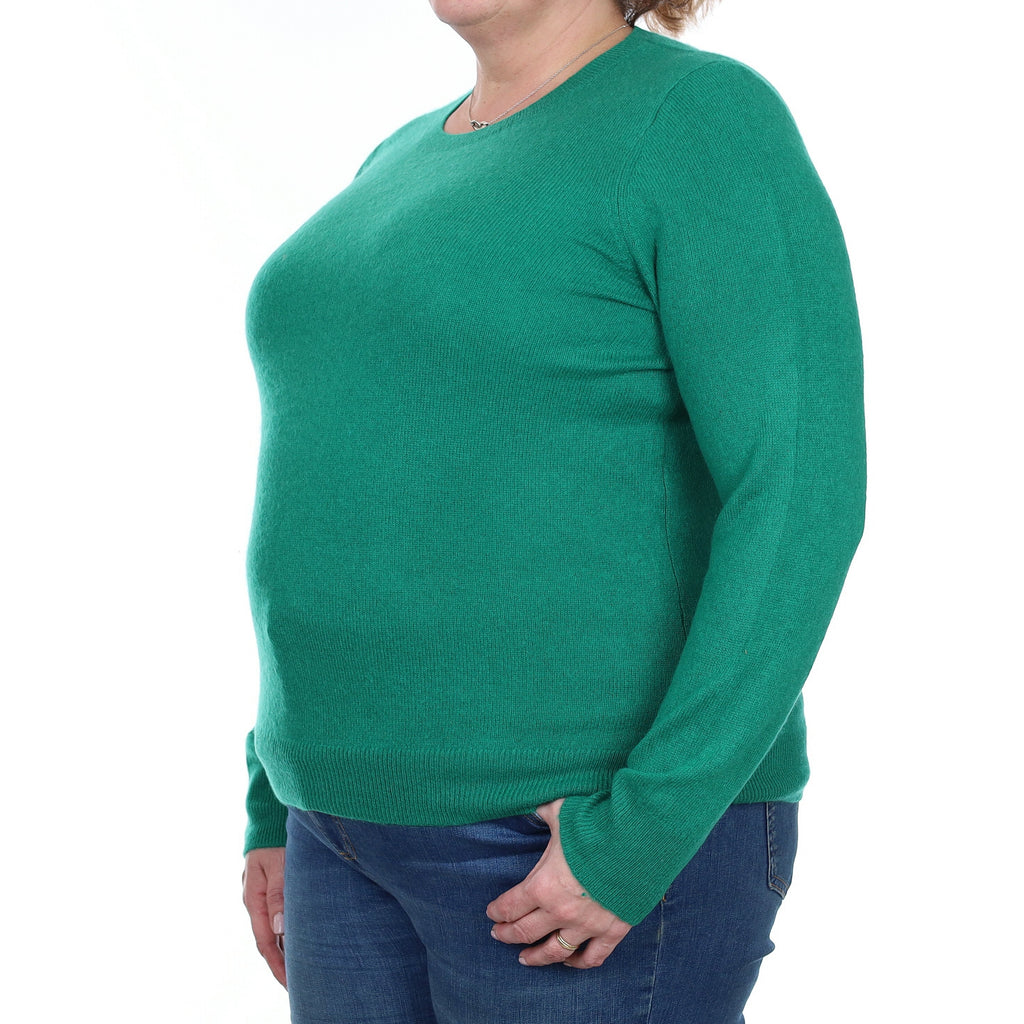 Emerald Green Cashmere Crew Neck Jumper Extra Extra Large