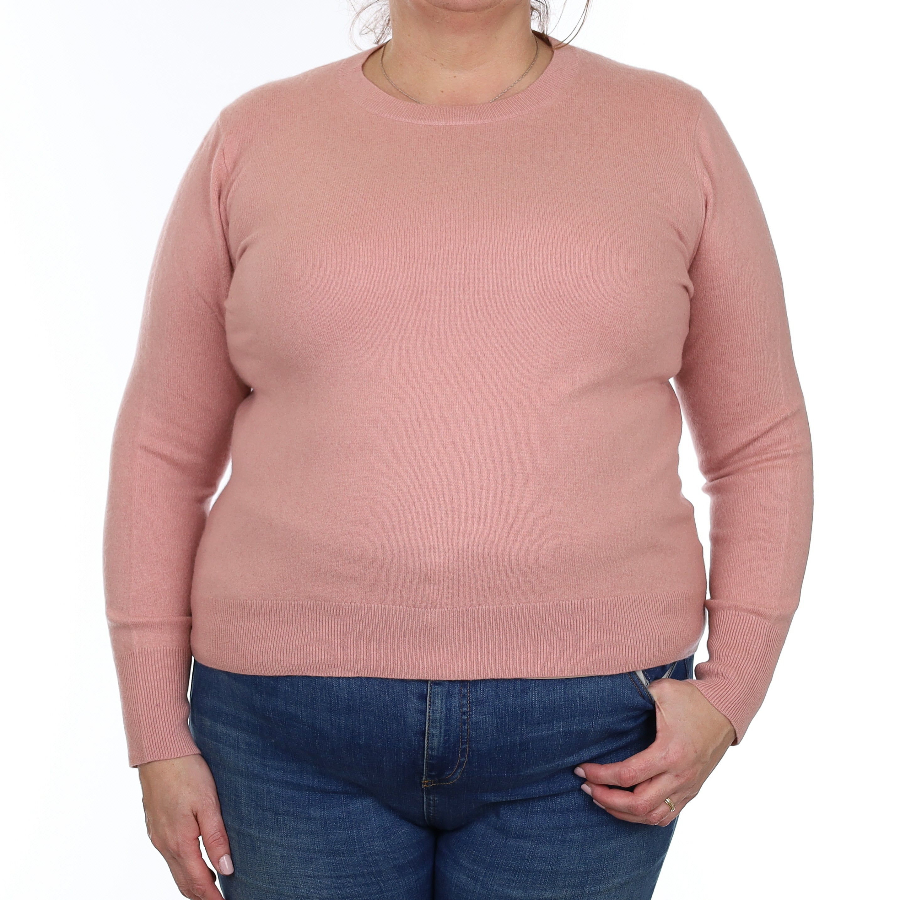 Nude Pink Cashmere Crew Neck Jumper Extra Large