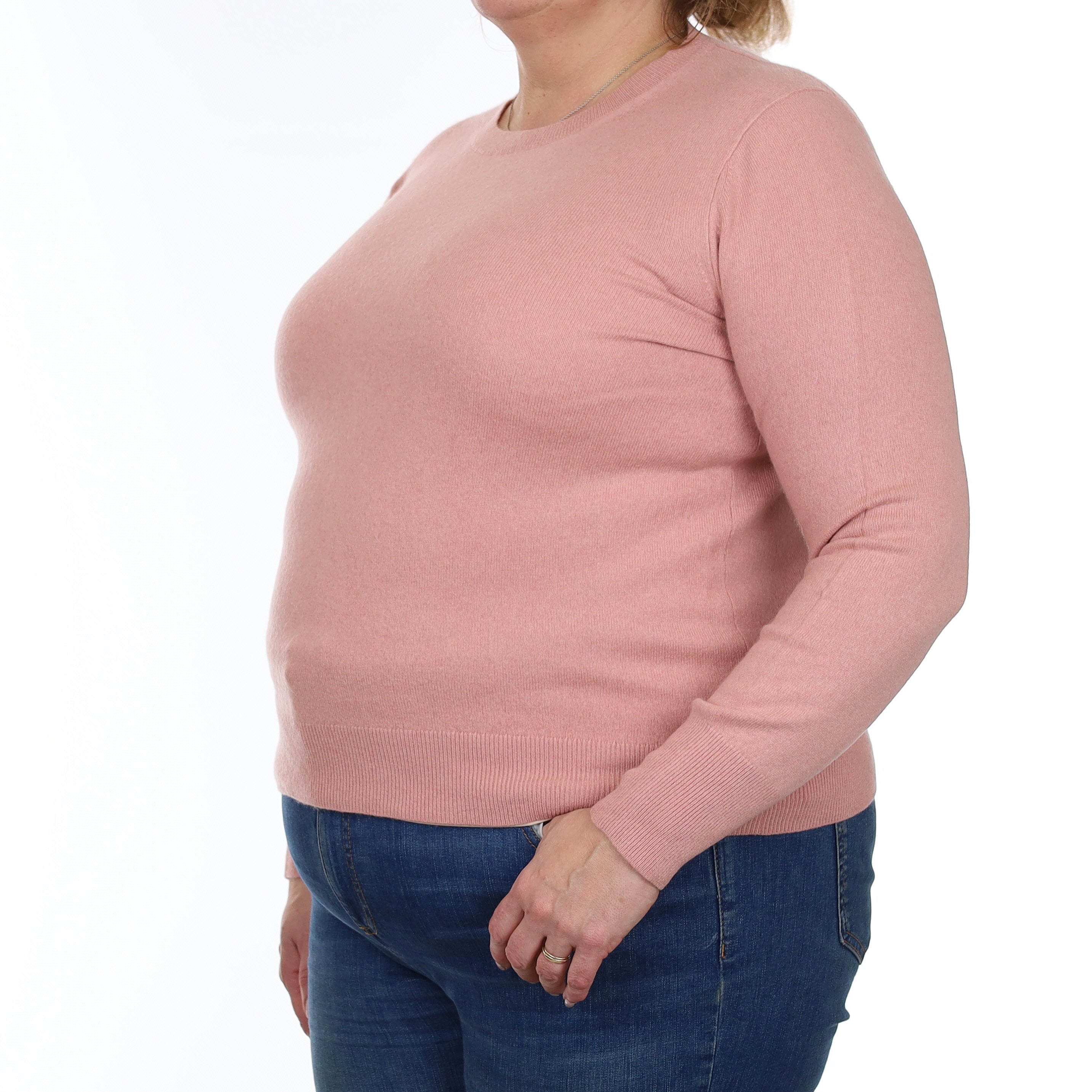 Nude Pink Cashmere Crew Neck Jumper Extra Large