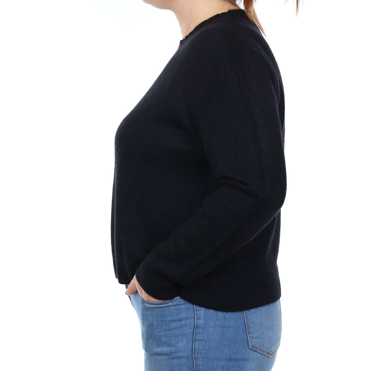 Black Cashmere Crew Neck Jumper Large
