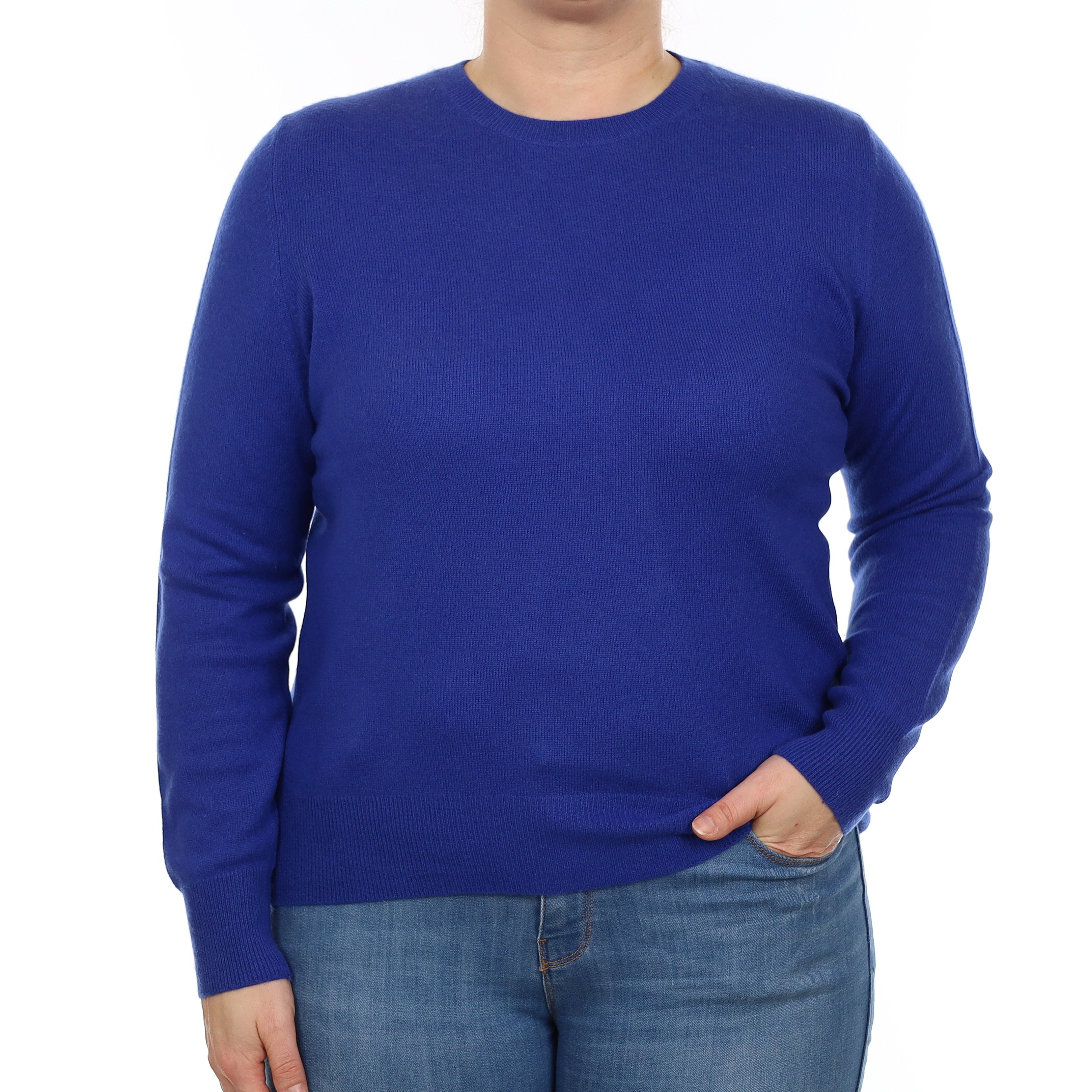 Royal Blue Cashmere Crew Neck Jumper Large