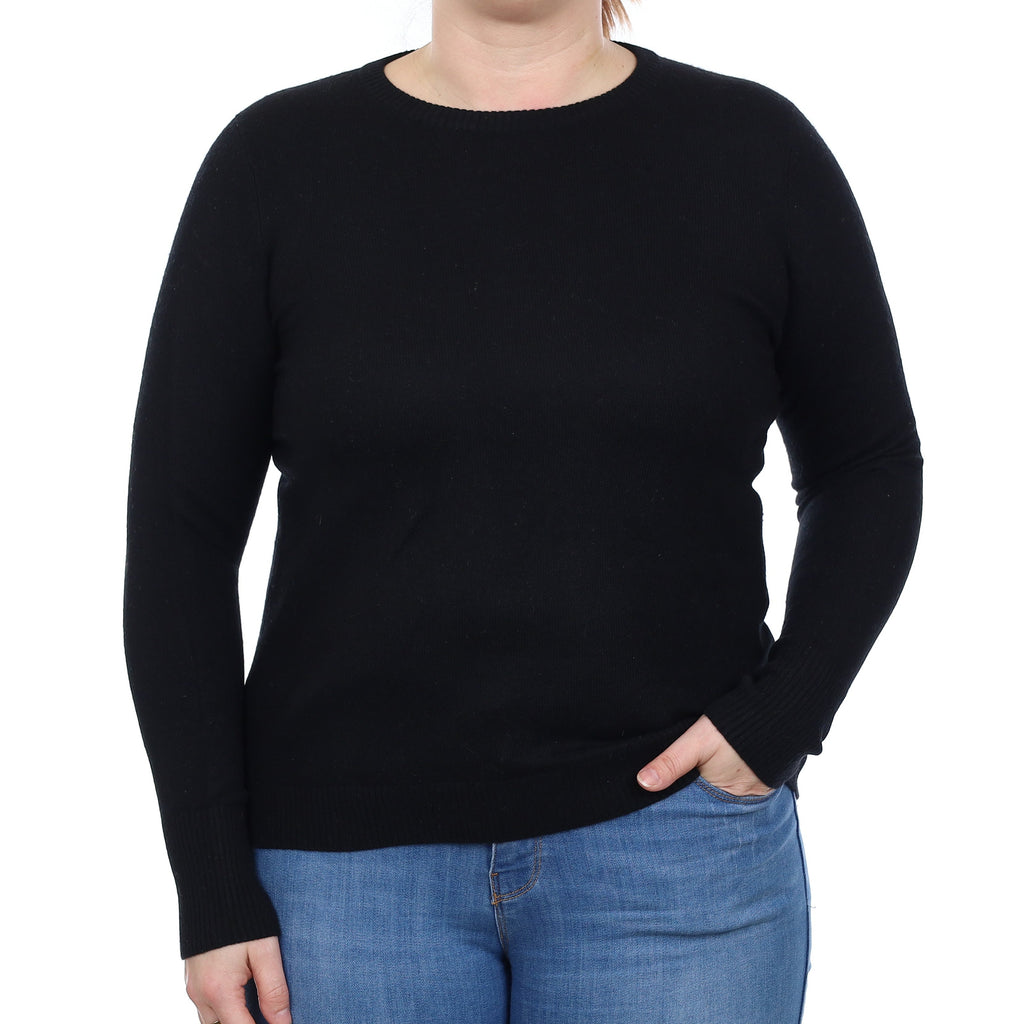 Black Cashmere Crew Neck Jumper Large