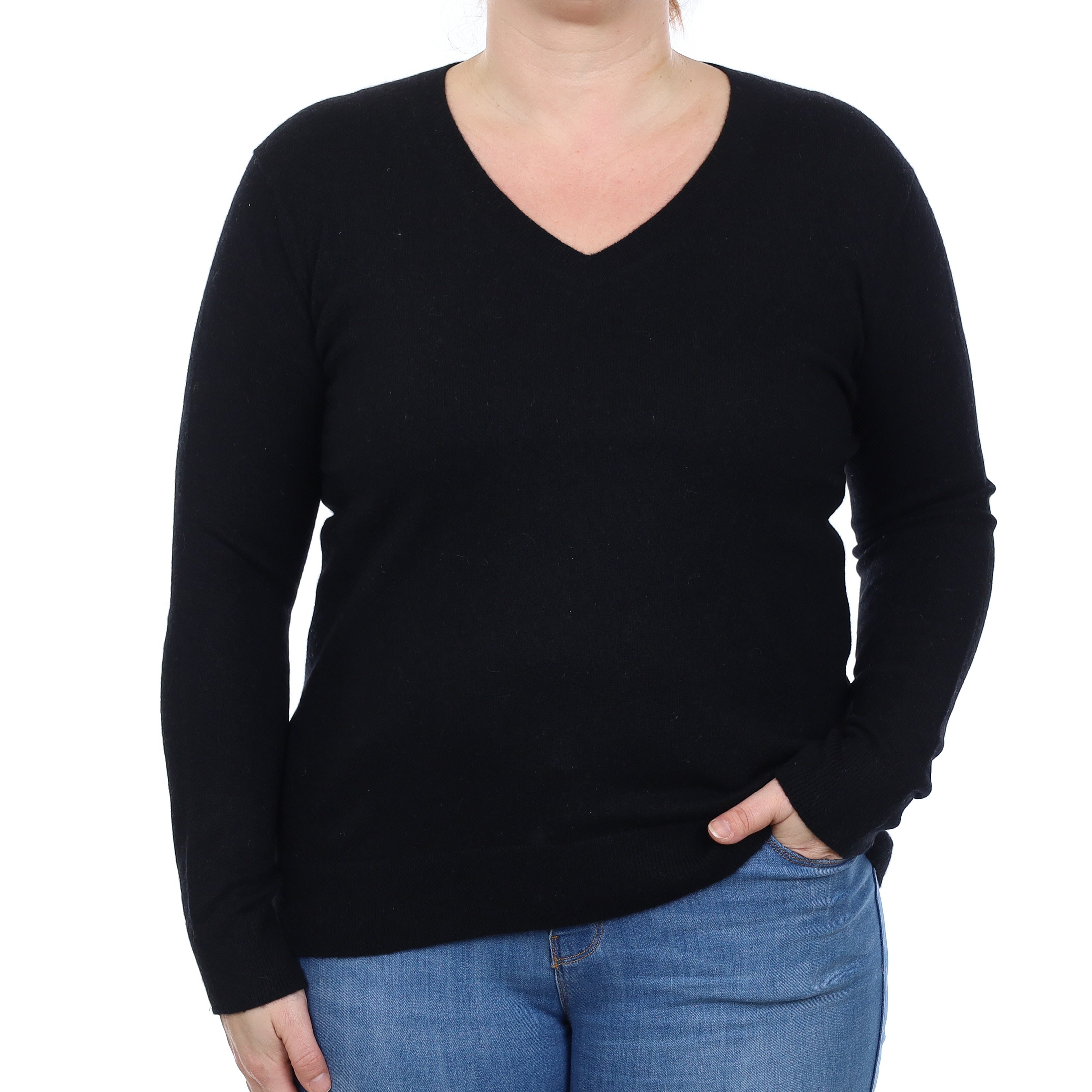 Vince Black Cashmere V Neck Jumper Large