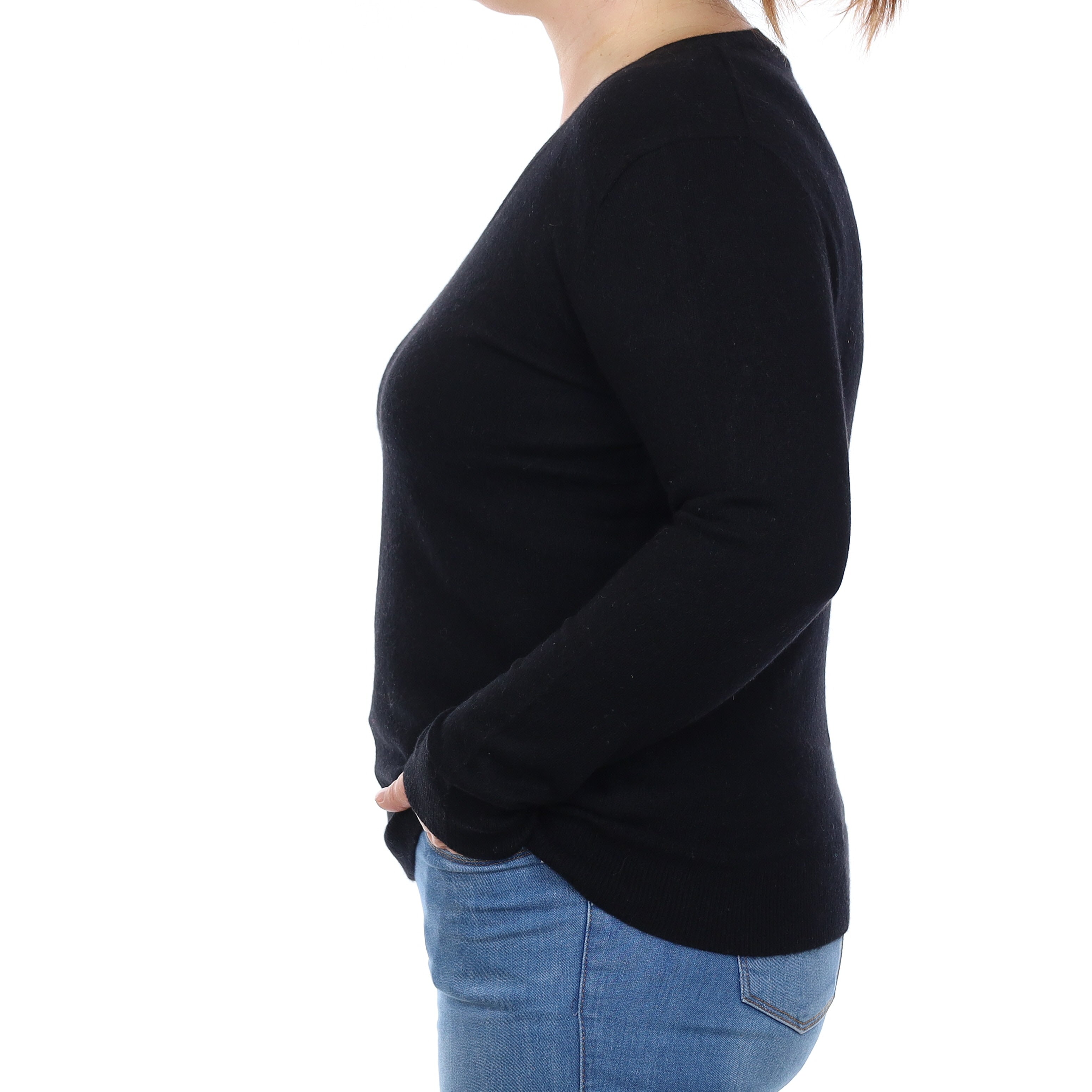 Vince Black Cashmere V Neck Jumper Large