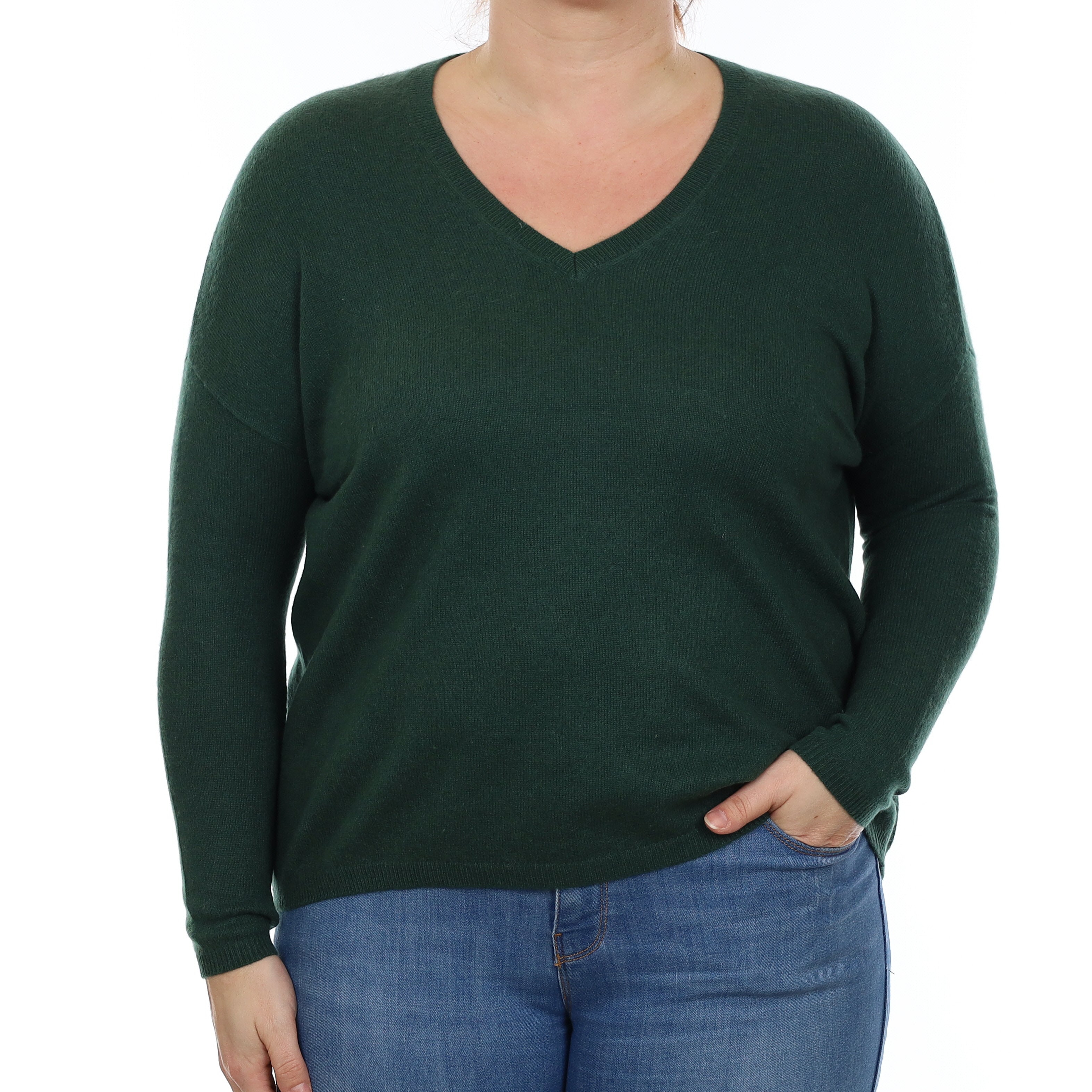 Racing Green Cashmere V Neck Jumper Large