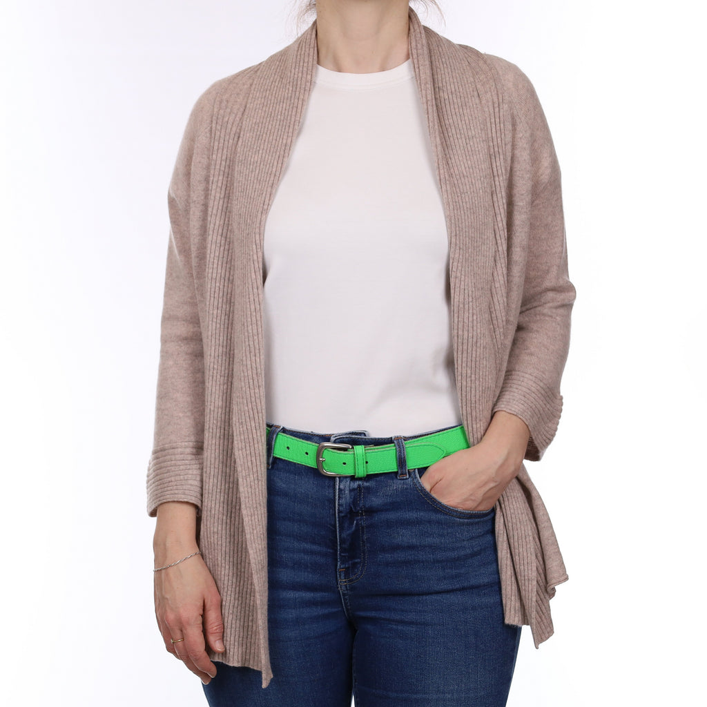 Repeat Fawn Beige Cashmere Edge to Edge Cardigan Small