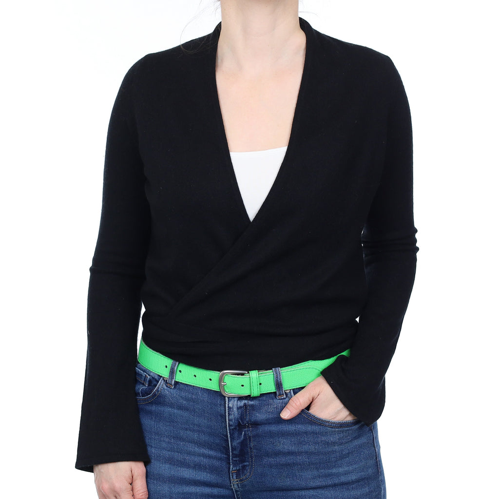 Black Cashmere Wrap Around Cardigan Small