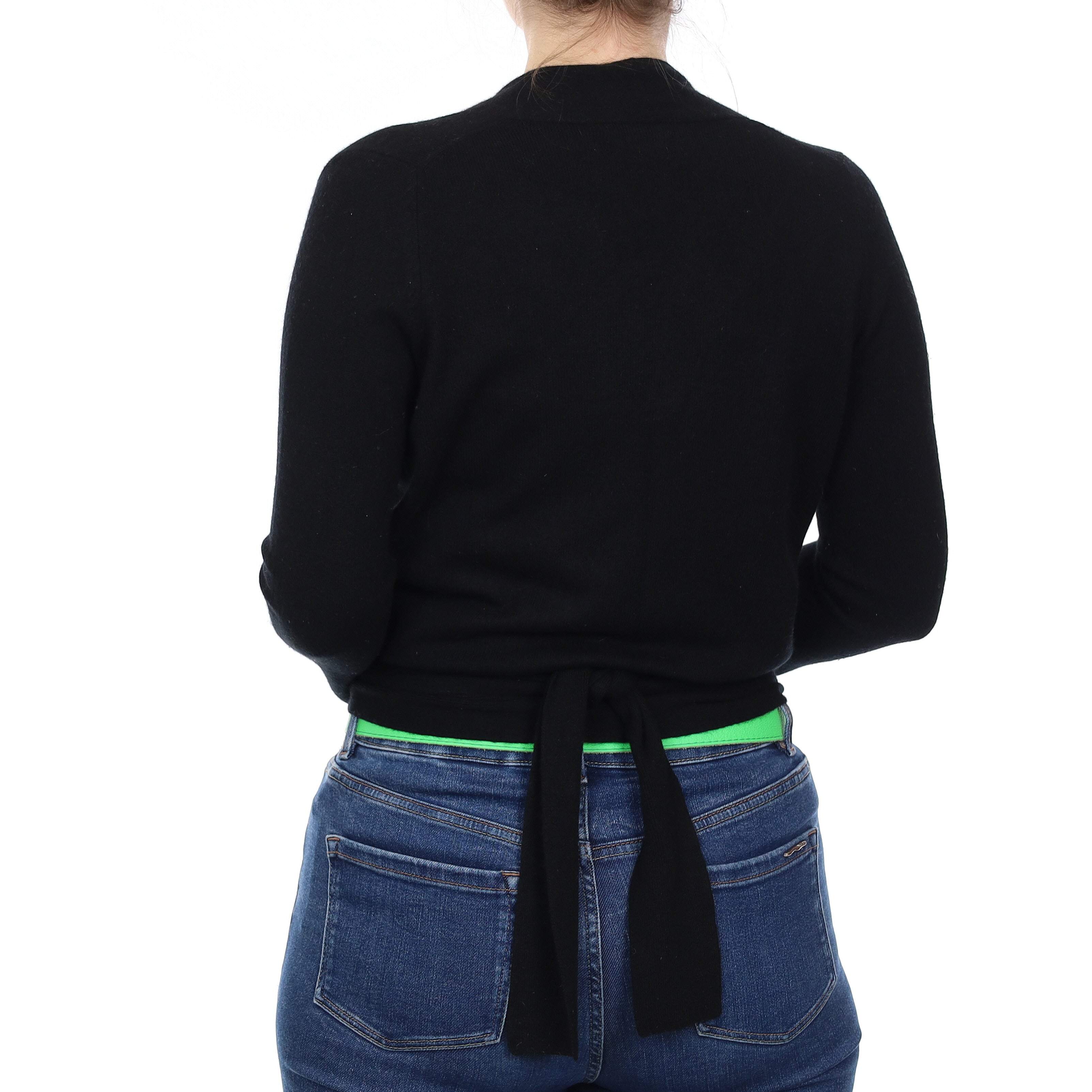Black Cashmere Wrap Around Cardigan Small
