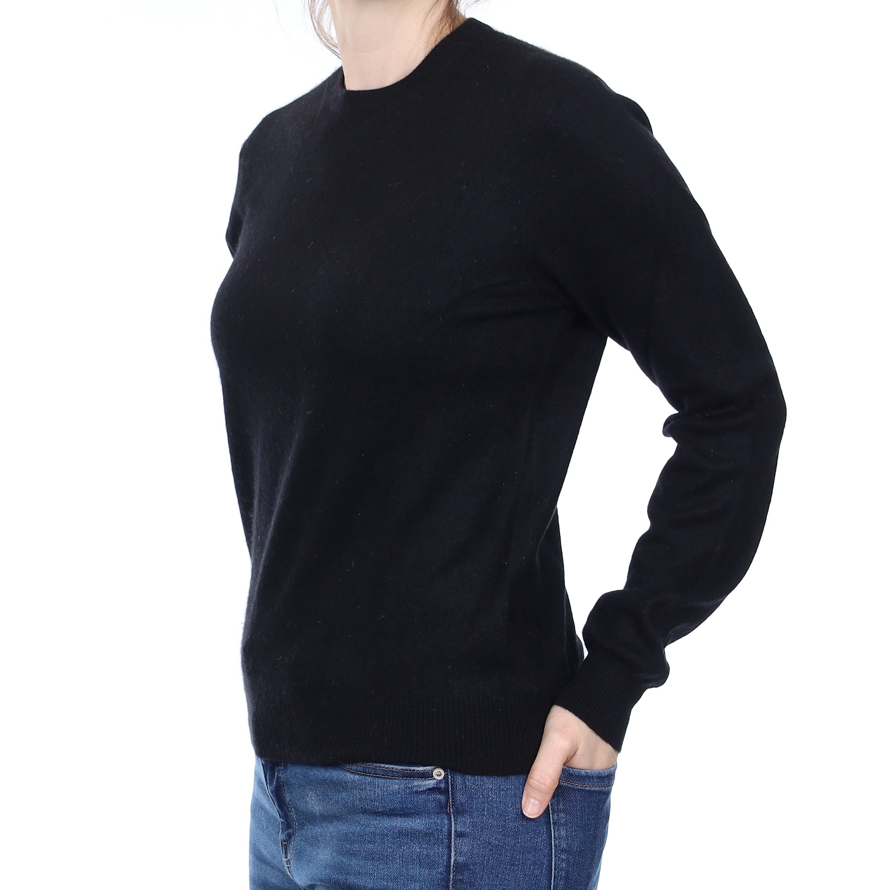 Black Cashmere Crew Neck Jumper Small
