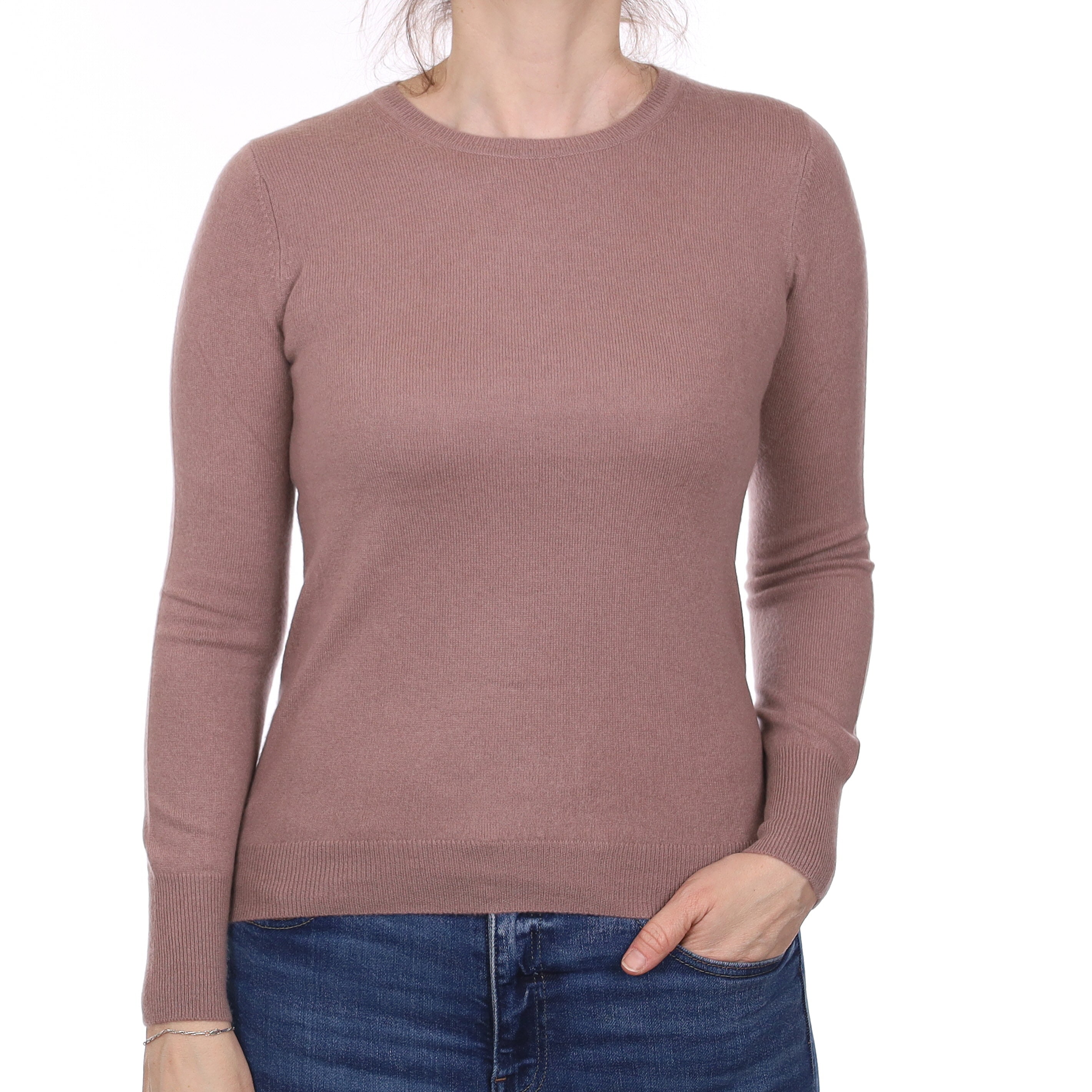 Antique Mauve Cashmere Crew Neck Jumper Small