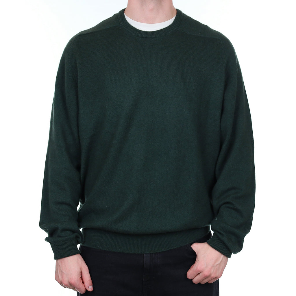 Men's British Deep County Green Cashmere Crew Neck Jumper XXL