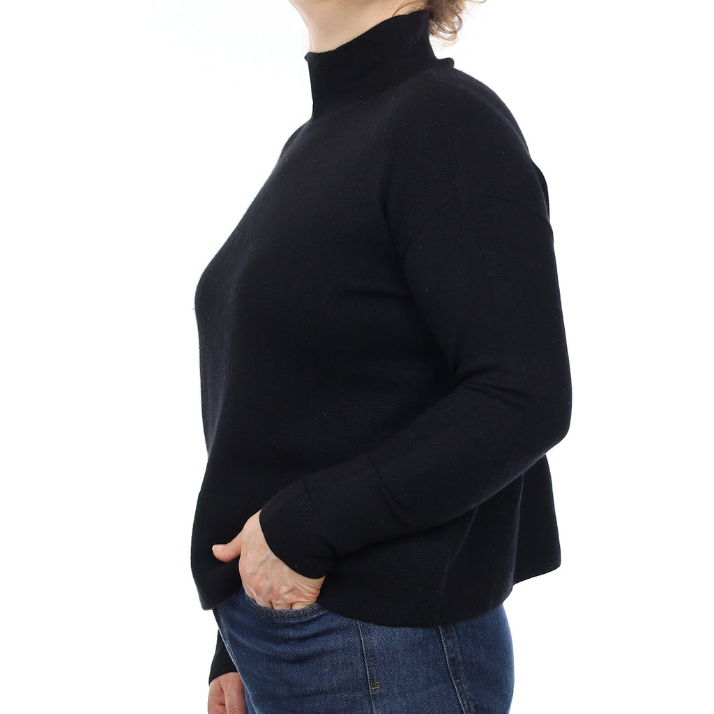 Everlane Black Cashmere Boxy Turtleneck Jumper Medium