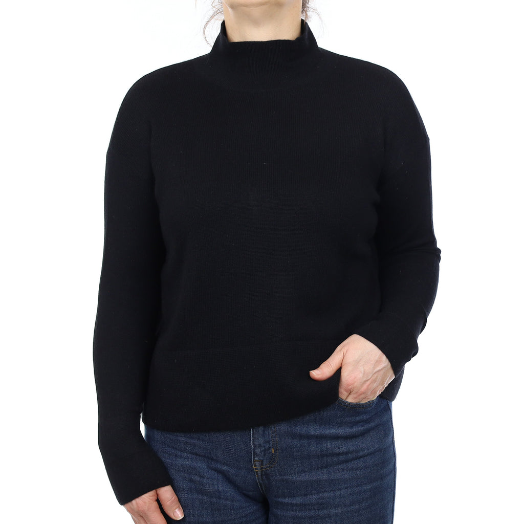 Everlane Black Cashmere Boxy Turtleneck Jumper Medium