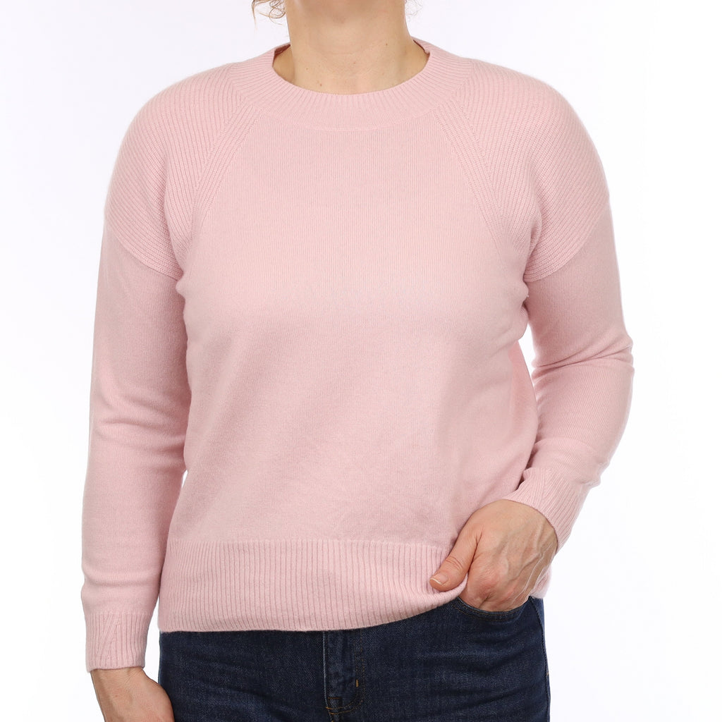 Ices Pink Cashmere Boxy Crew Neck Jumper Medium