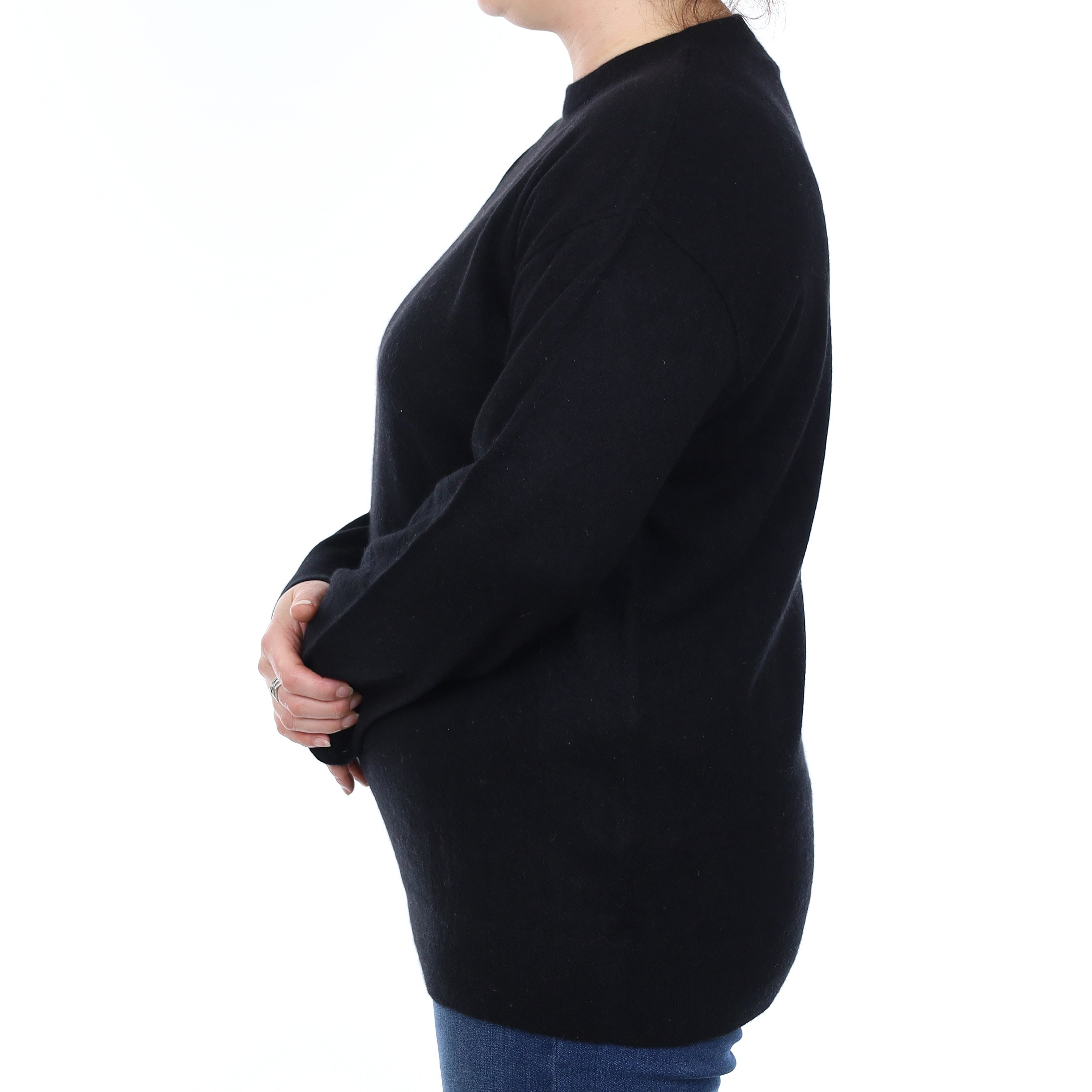 Black Cashmere Crew Neck Jumper Large