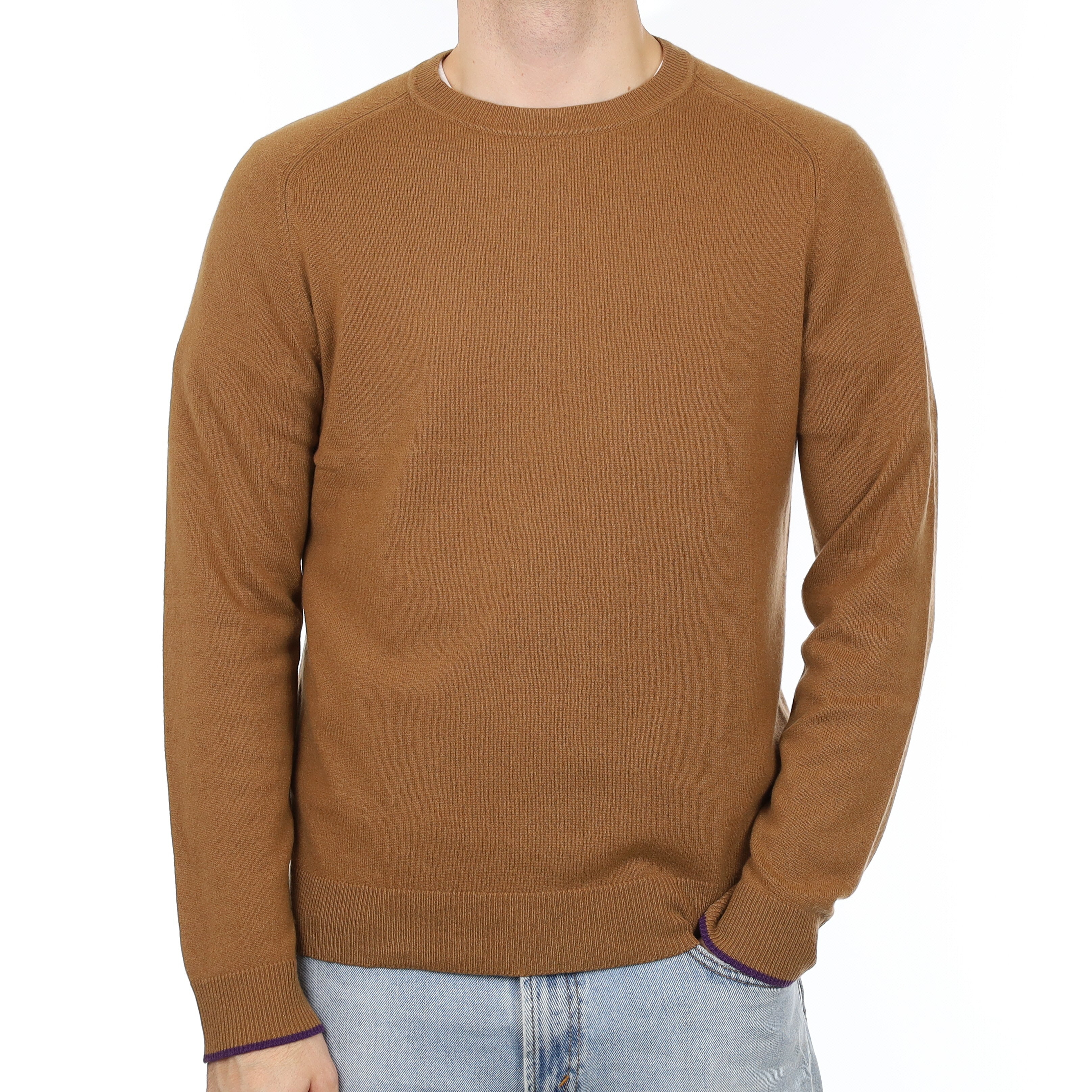 Men's Paul Smith Toffee Brown Cashmere Crew Neck Jumper Large