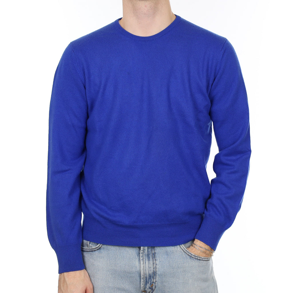 Men's Armani Cobalt Blue Cashmere Crew Neck Jumper Medium