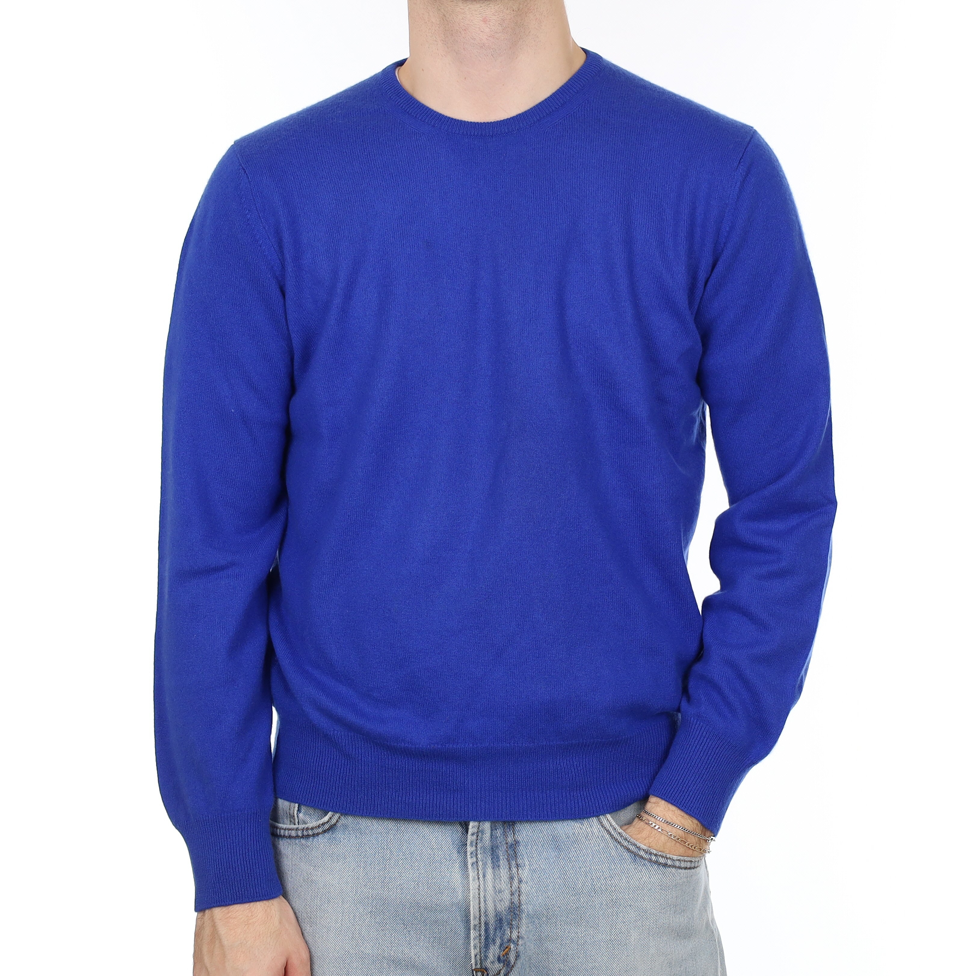 Men's Armani Cobalt Blue Cashmere Crew Neck Jumper Medium