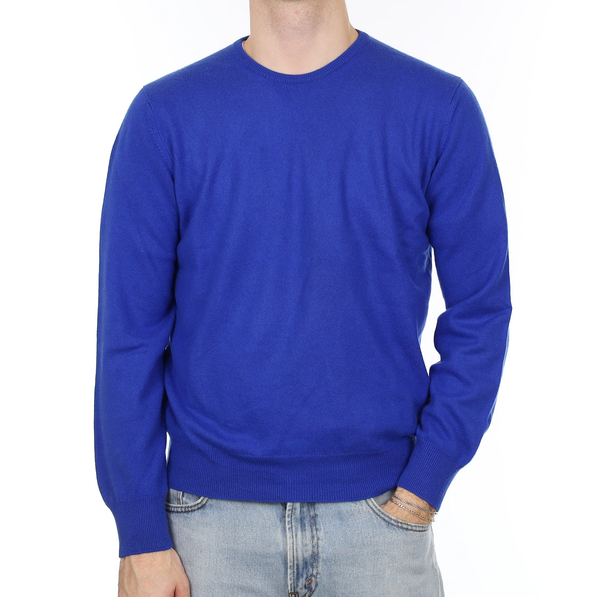 Men's Armani Cobalt Blue Cashmere Crew Neck Jumper Medium