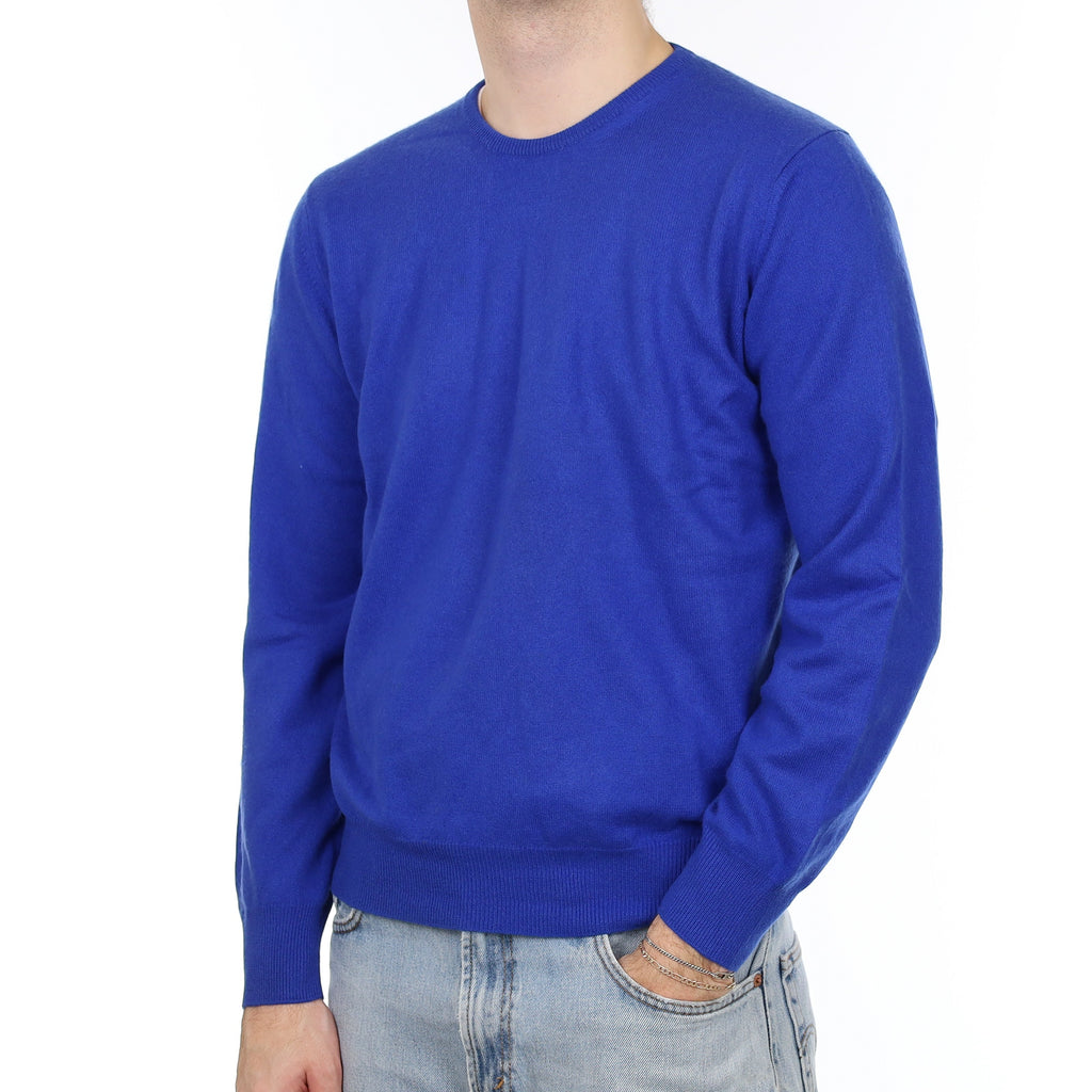 Men's Armani Cobalt Blue Cashmere Crew Neck Jumper Medium