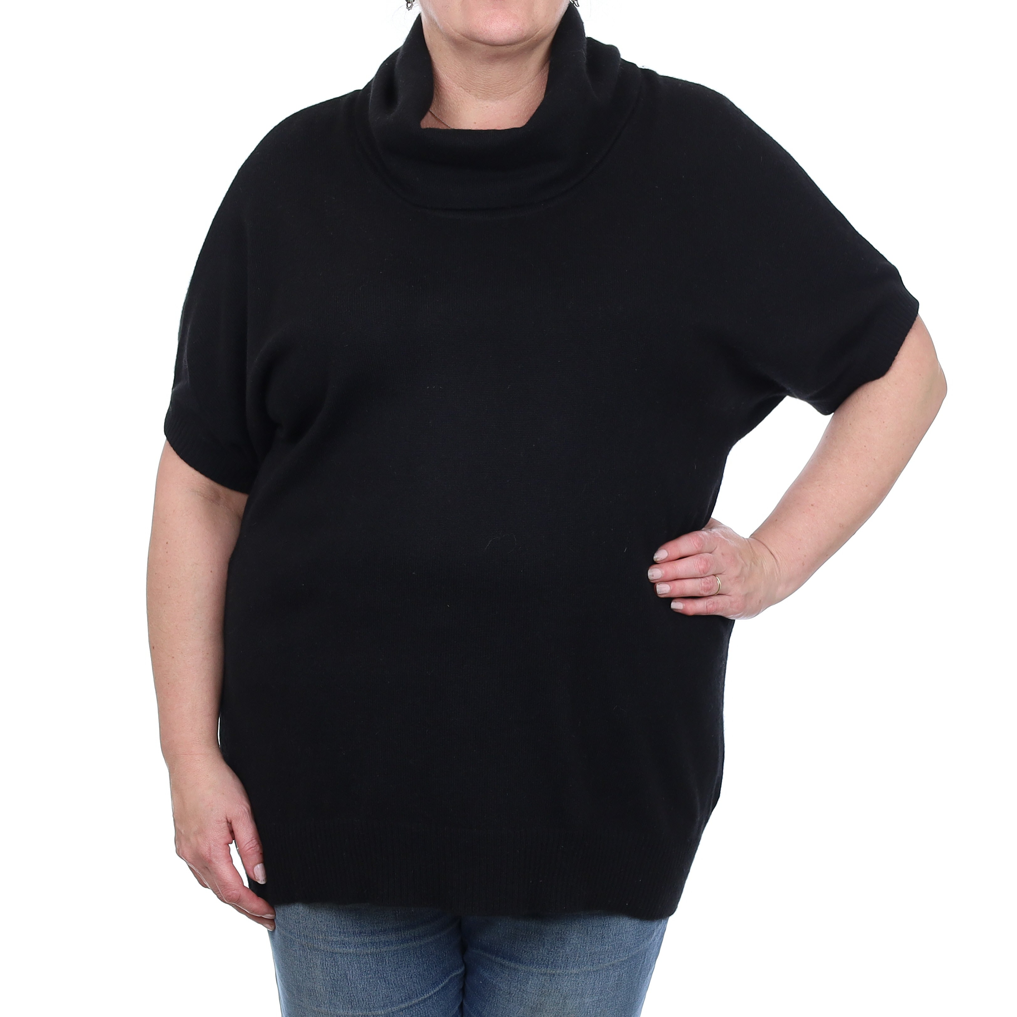 Fabiani Black Cashmere Batwing Cowl Neck Jumper Extra Large