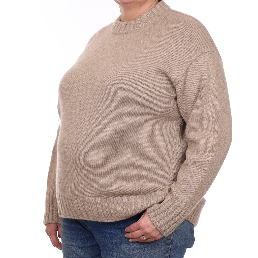 Cos Fawn Extra Chunky Knit Cashmere Crew Neck Jumper Extra Large