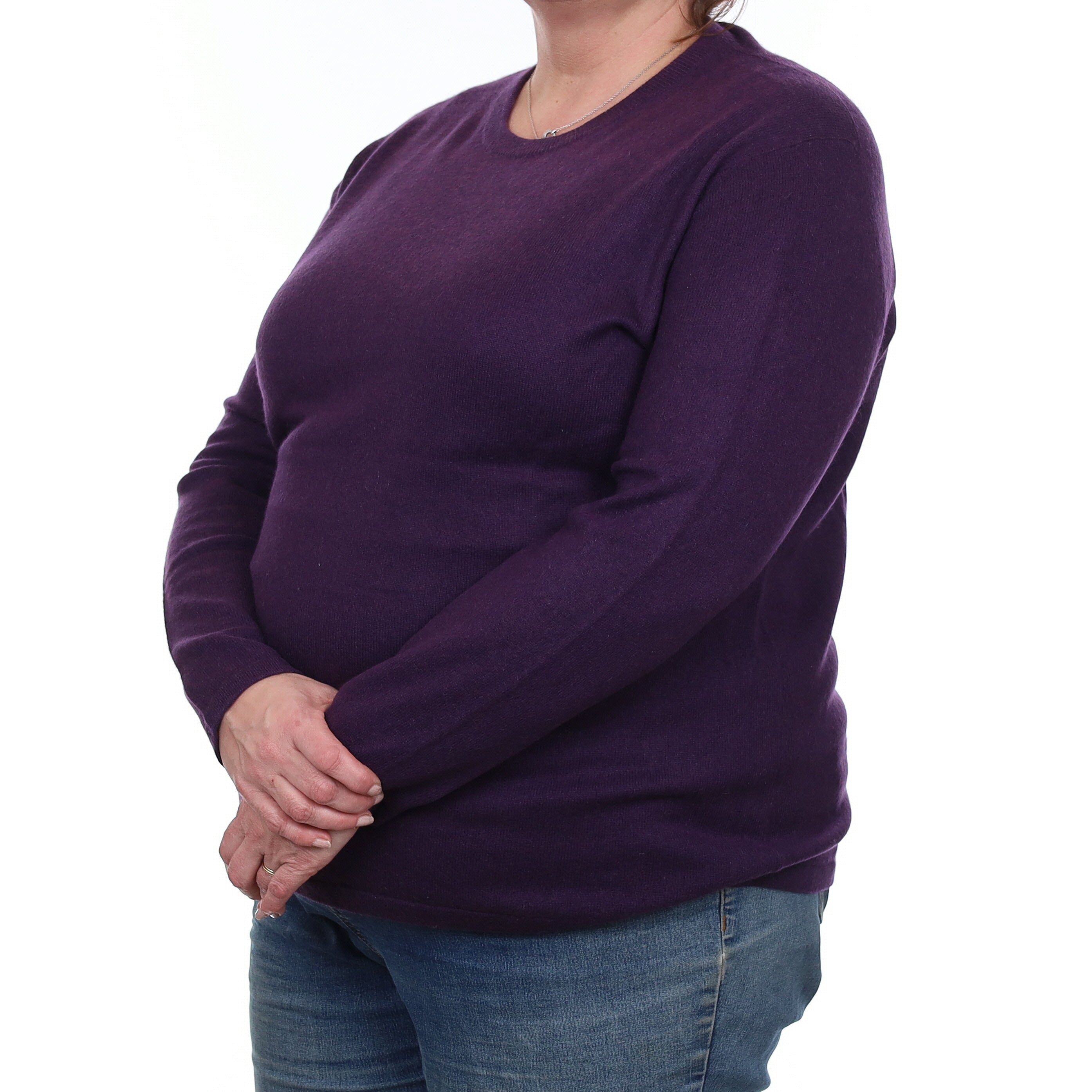 Iris Purple Cashmere Crew Neck Jumper Extra Large
