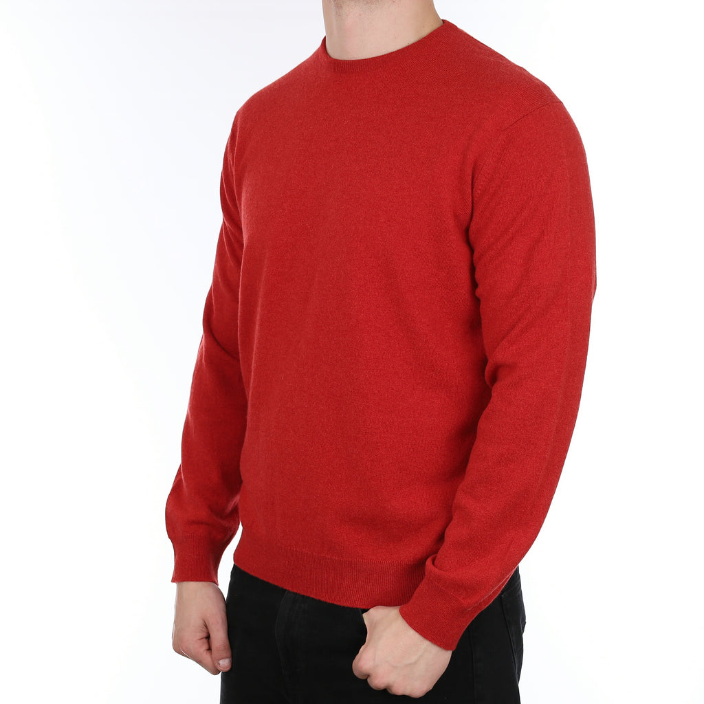 Men's Brand New Scottish Alex Begg Scarlet Red Cashmere Crew Neck Jumper XL