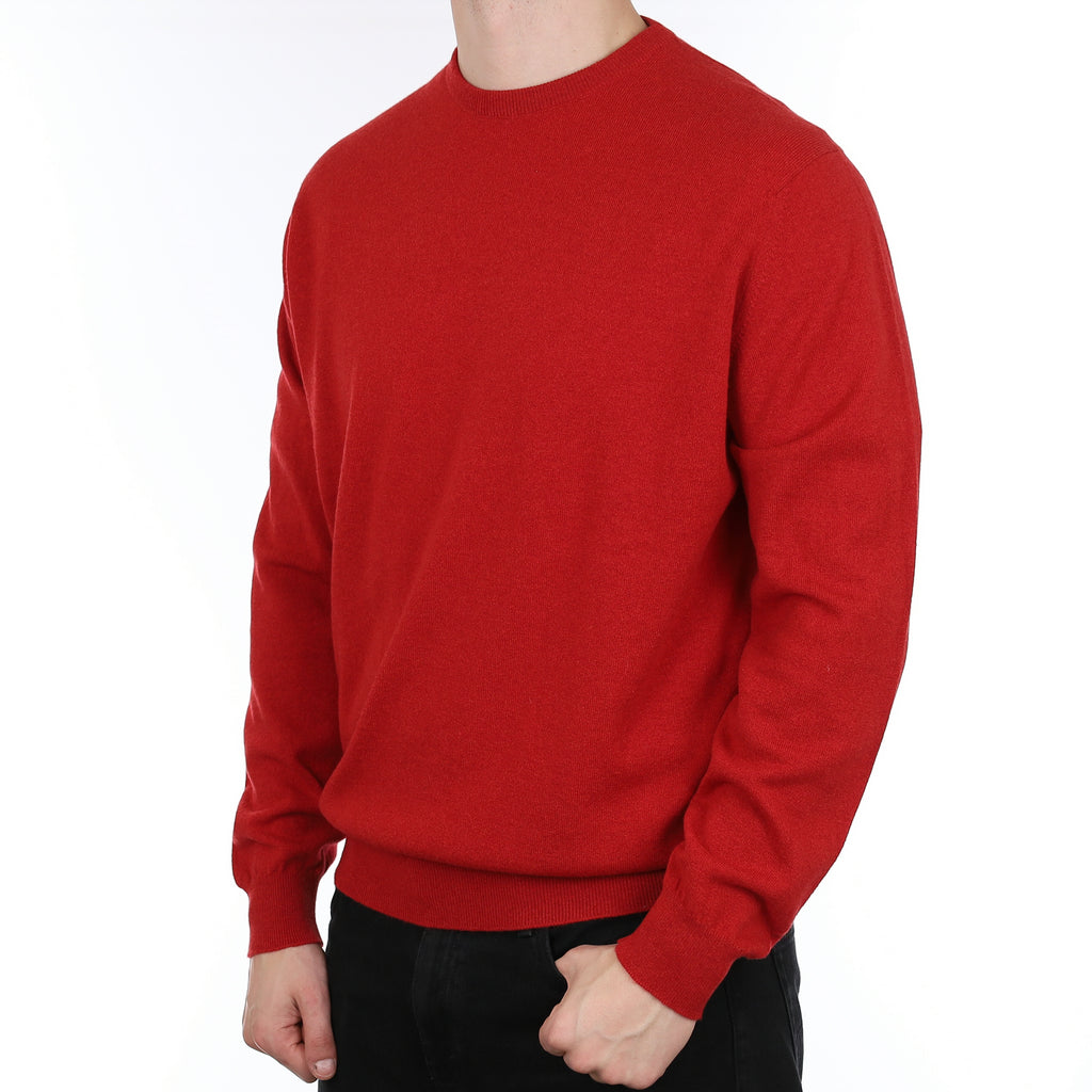 Men's Brand New Scottish Alex Begg Scarlet Red Cashmere Crew Neck Jumper XXL