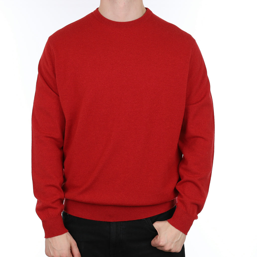 Men's Brand New Scottish Alex Begg Scarlet Red Cashmere Crew Neck Jumper XXL
