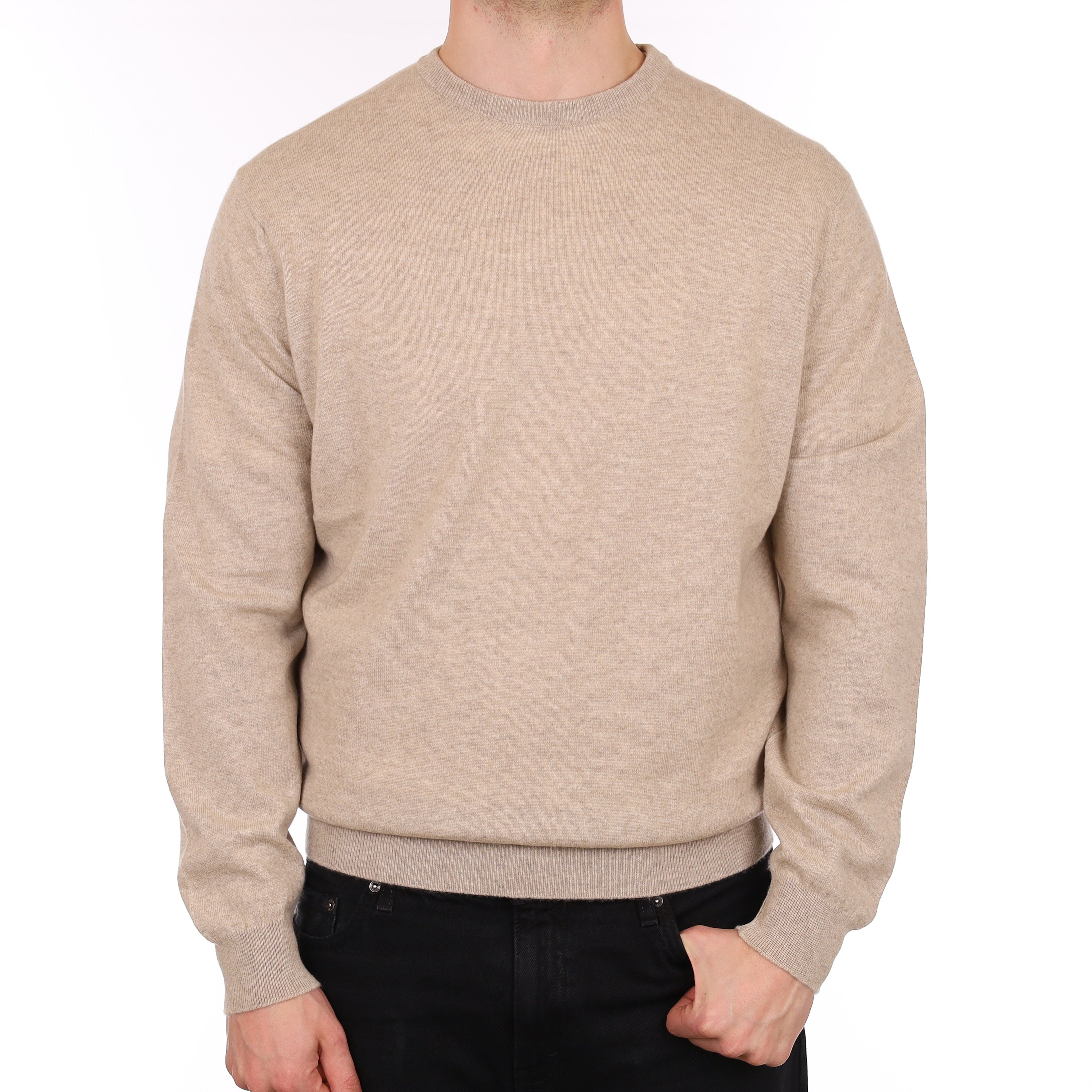 Men's Brand New Scottish Alex Begg Fawn Cashmere  Crew Neck Jumper XXL