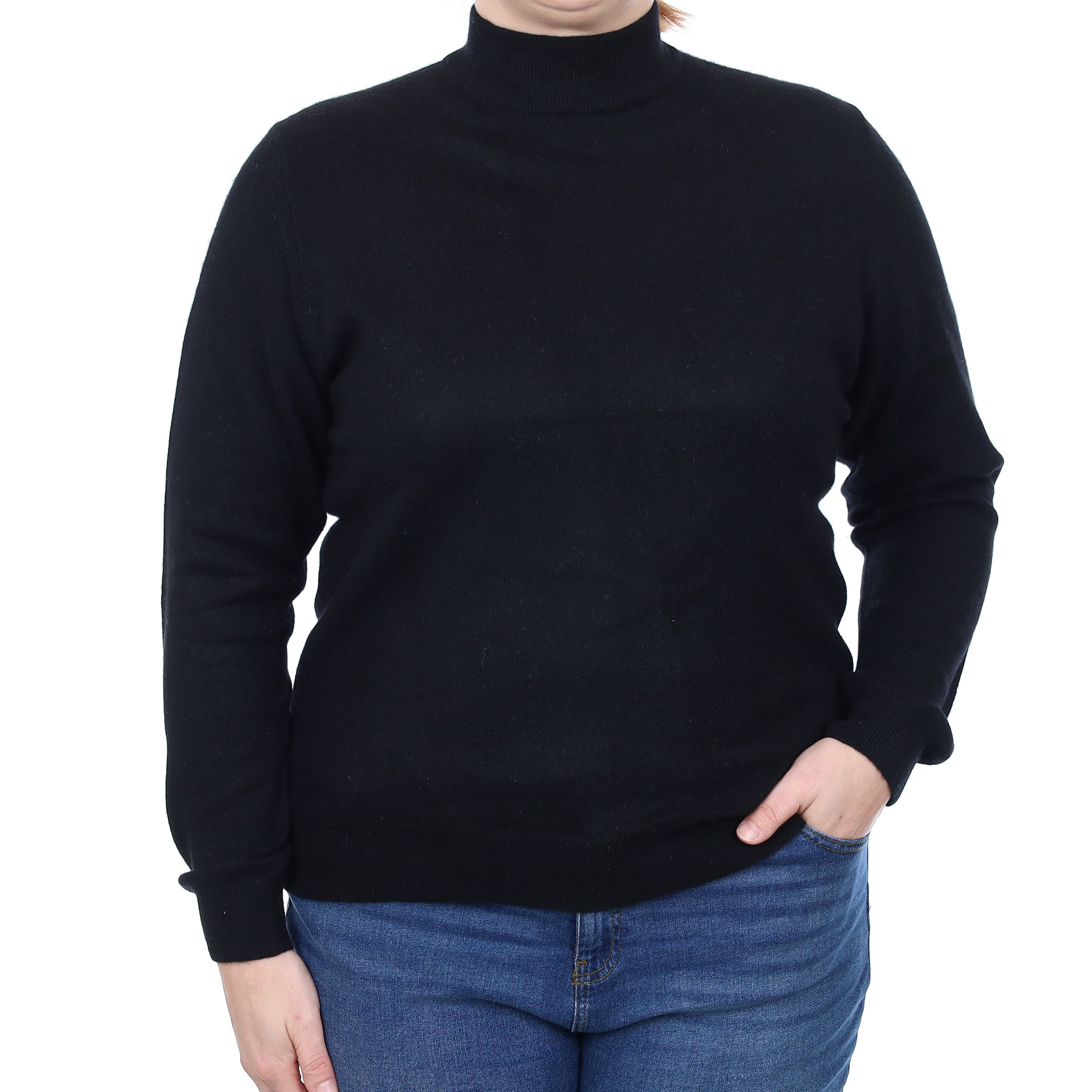 Black Cashmere Turtleneck Jumper Large