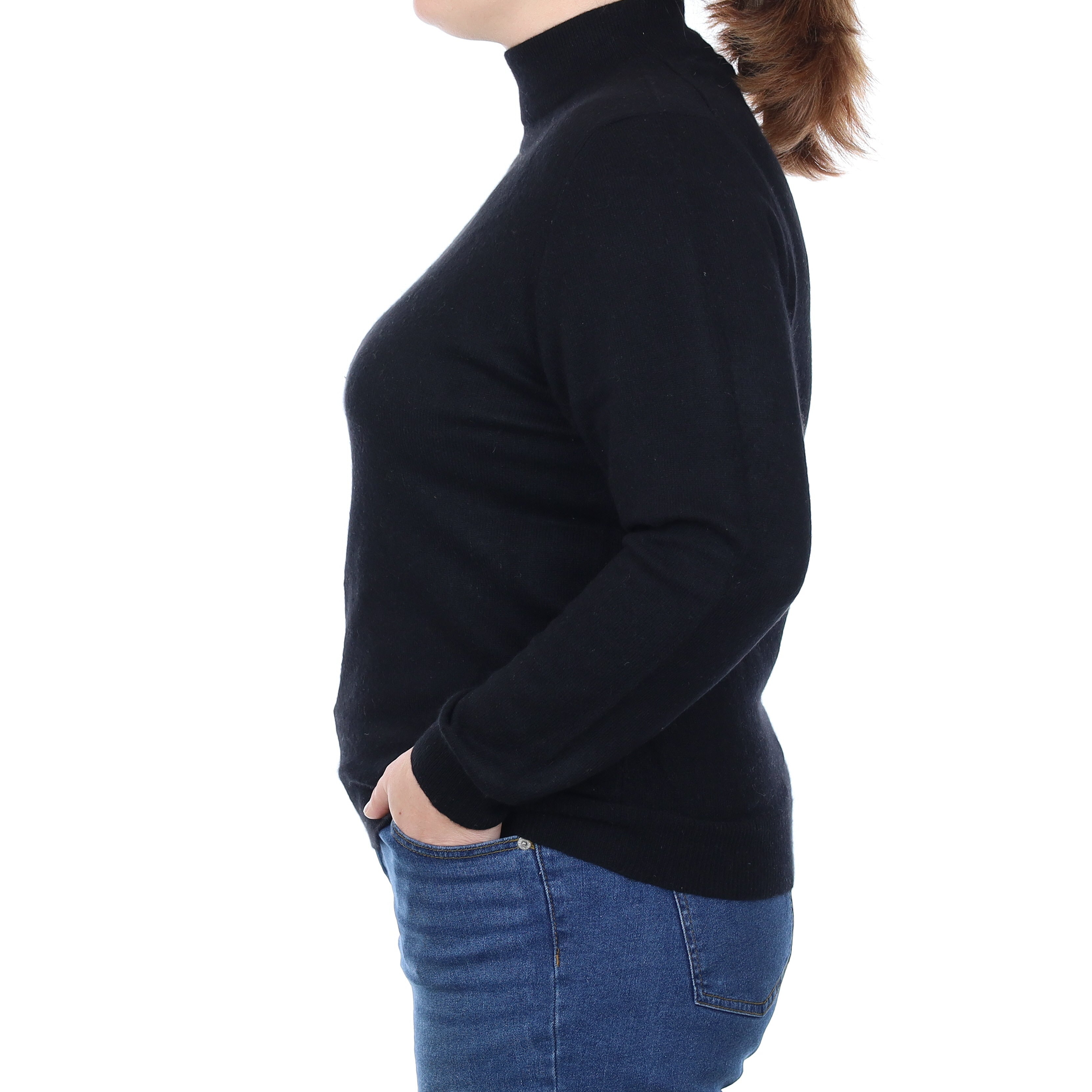 Black Cashmere Turtleneck Jumper Large