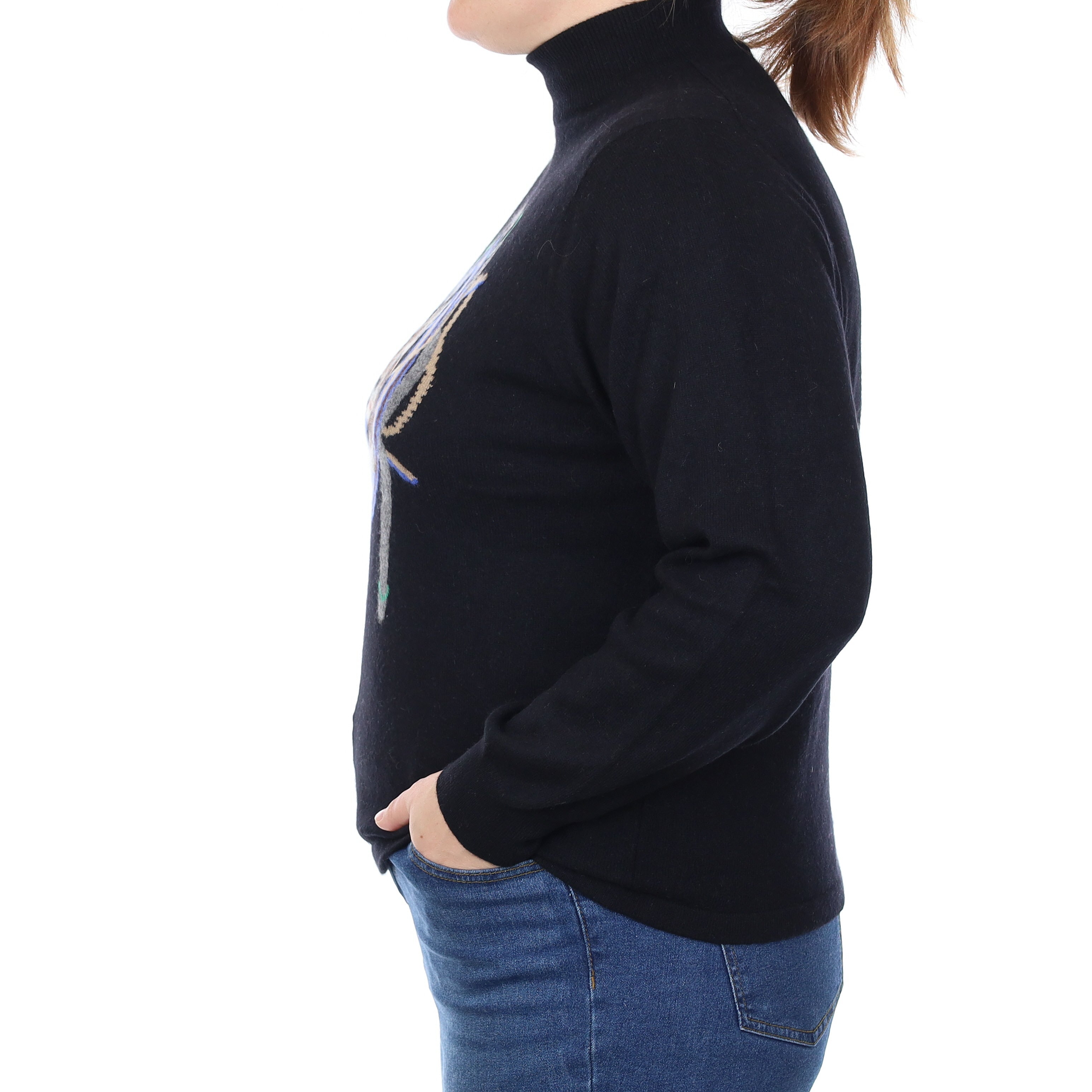 Black Cat Design Cashmere Turtleneck Jumper Large