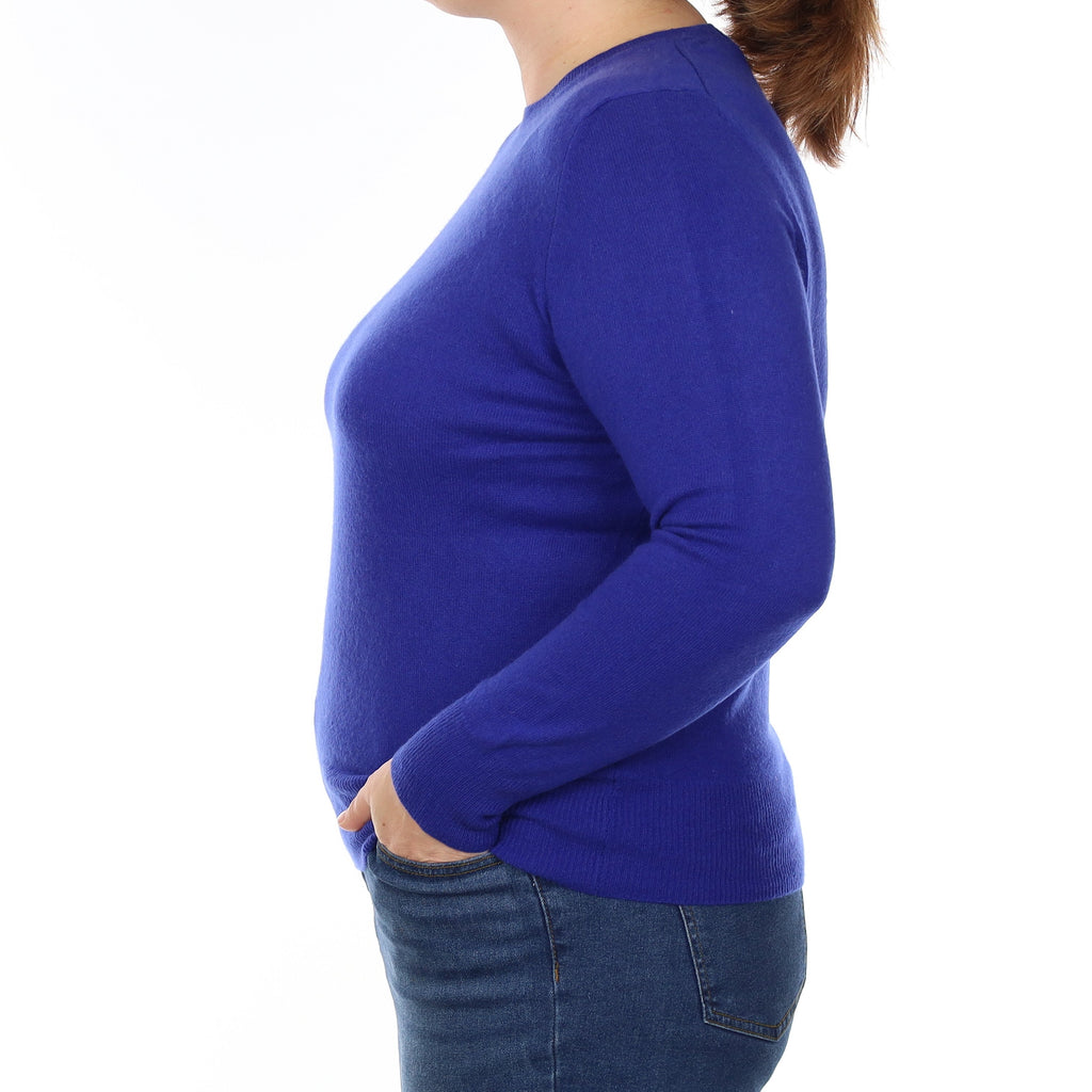 Royal Blue Cashmere Crew Neck Jumper Large