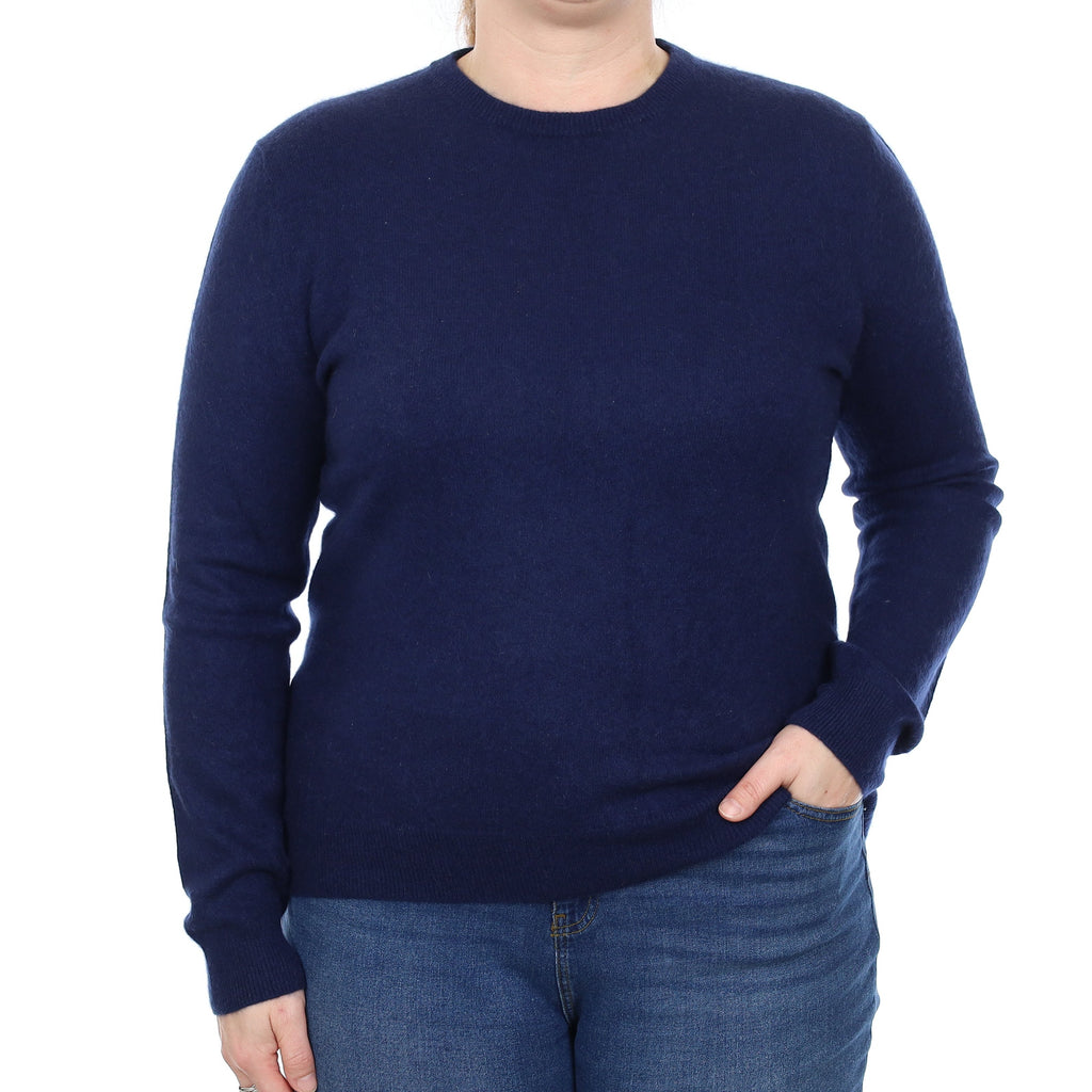 Navy Blue Cashmere Crew Neck Jumper Large