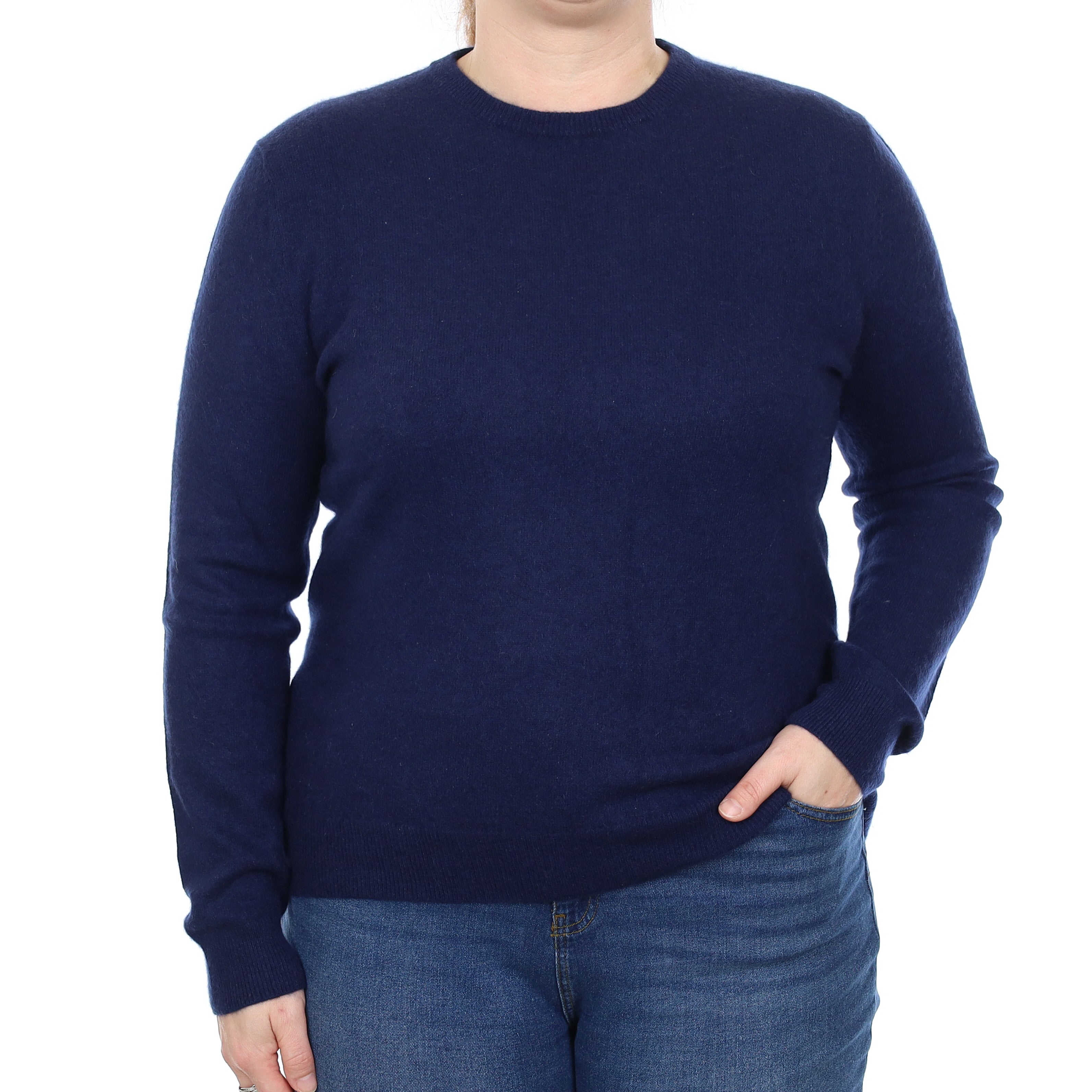 Navy Blue Cashmere Crew Neck Jumper Large