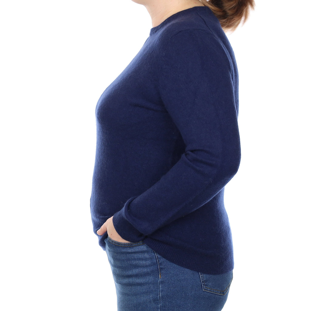 Navy Blue Cashmere Crew Neck Jumper Large