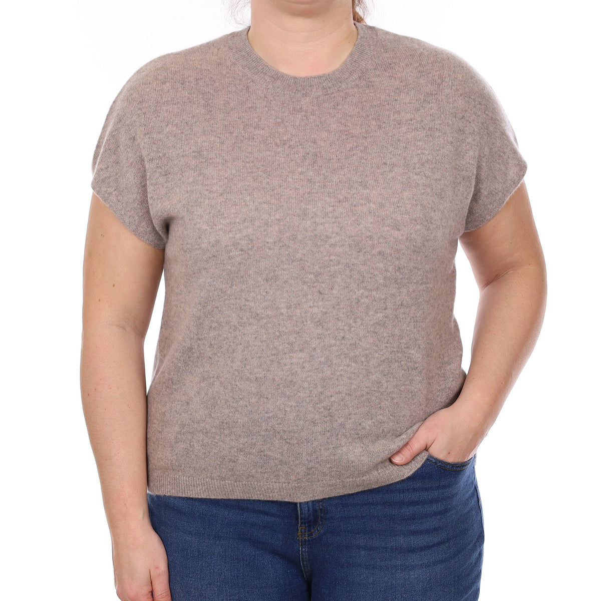 Brand New The White Company Mink Cashmere Crew Neck T-Shirt Large